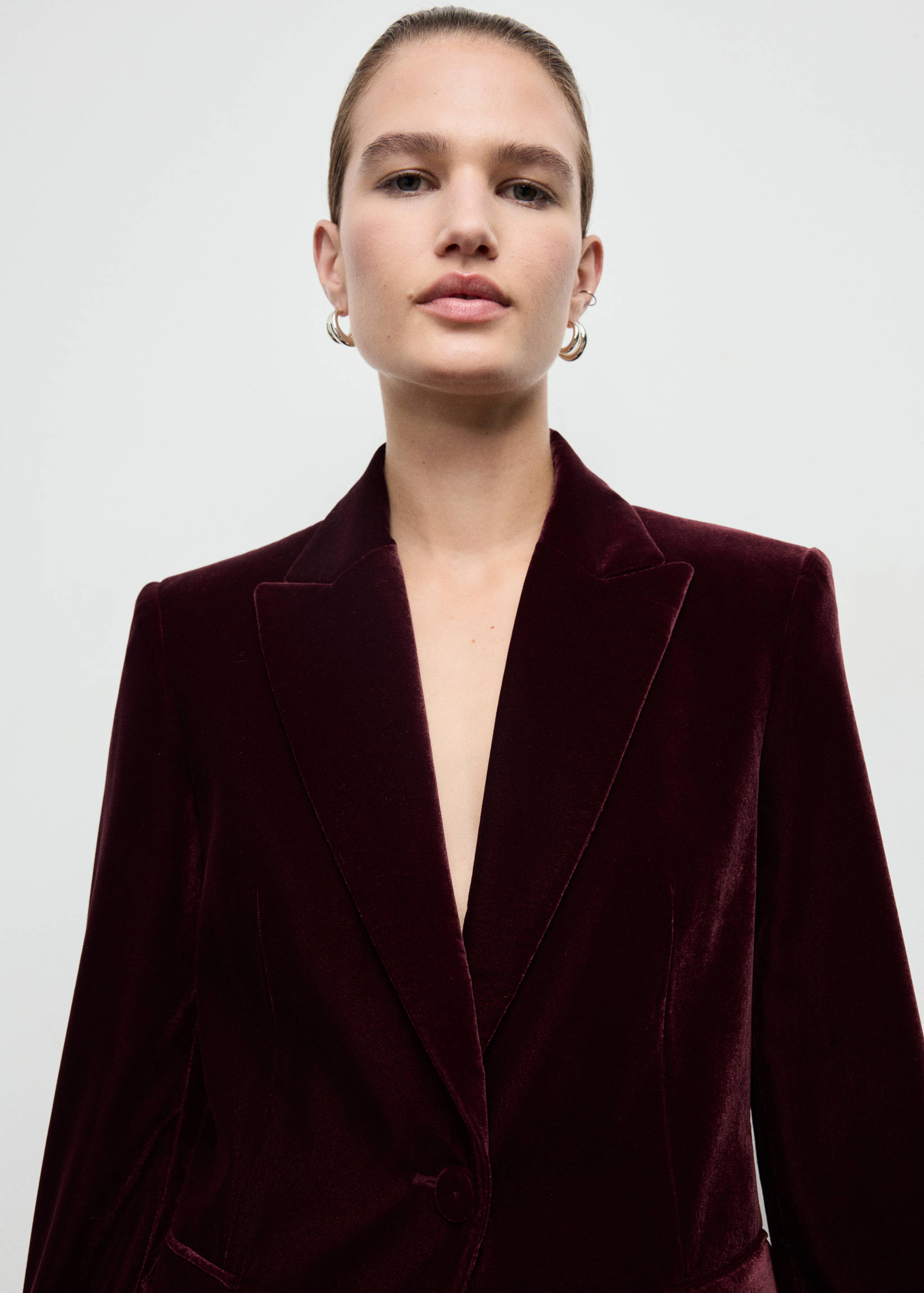 Structured velvet blazer - Details of the article 1
