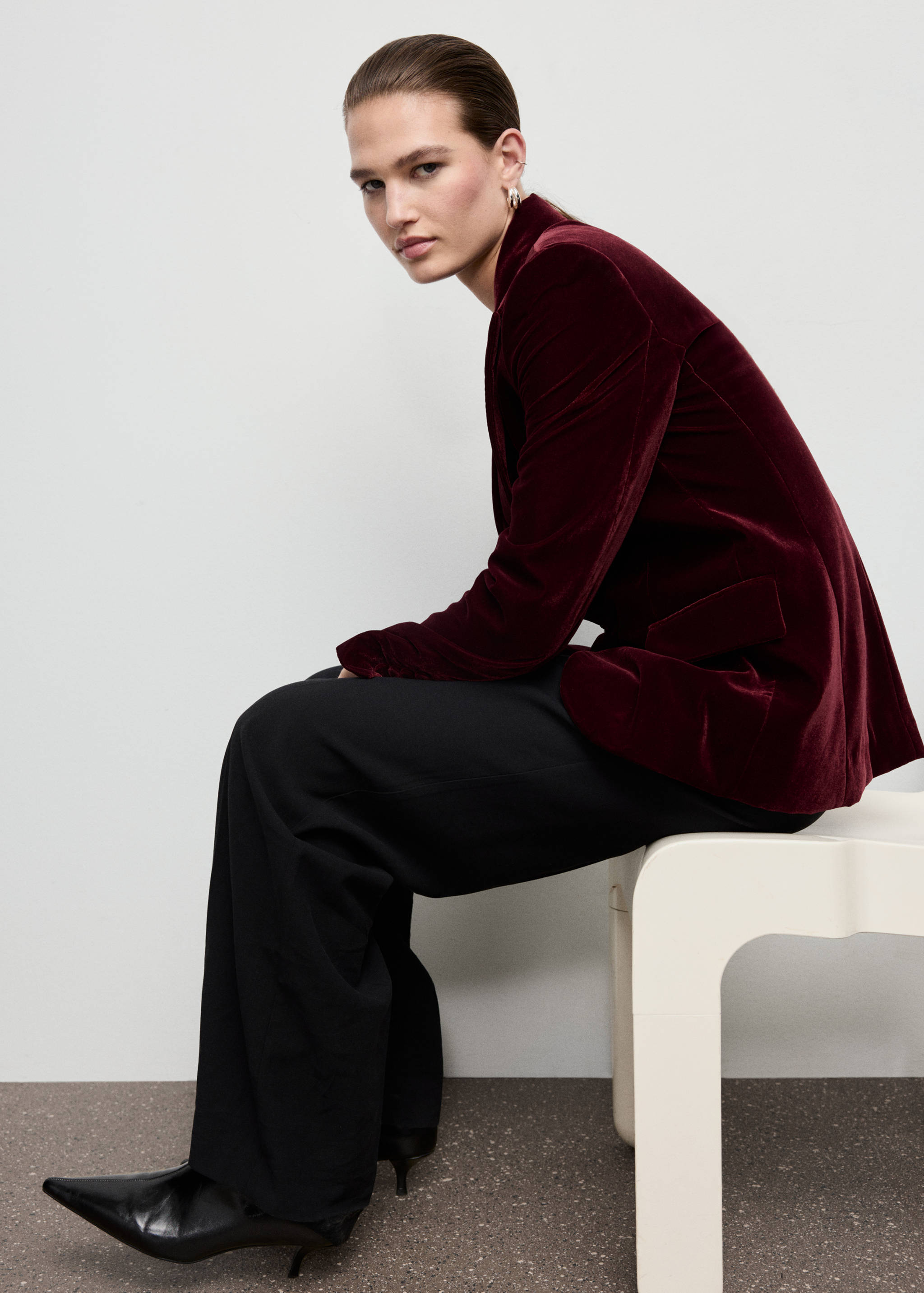 Structured velvet blazer - Details of the article 3
