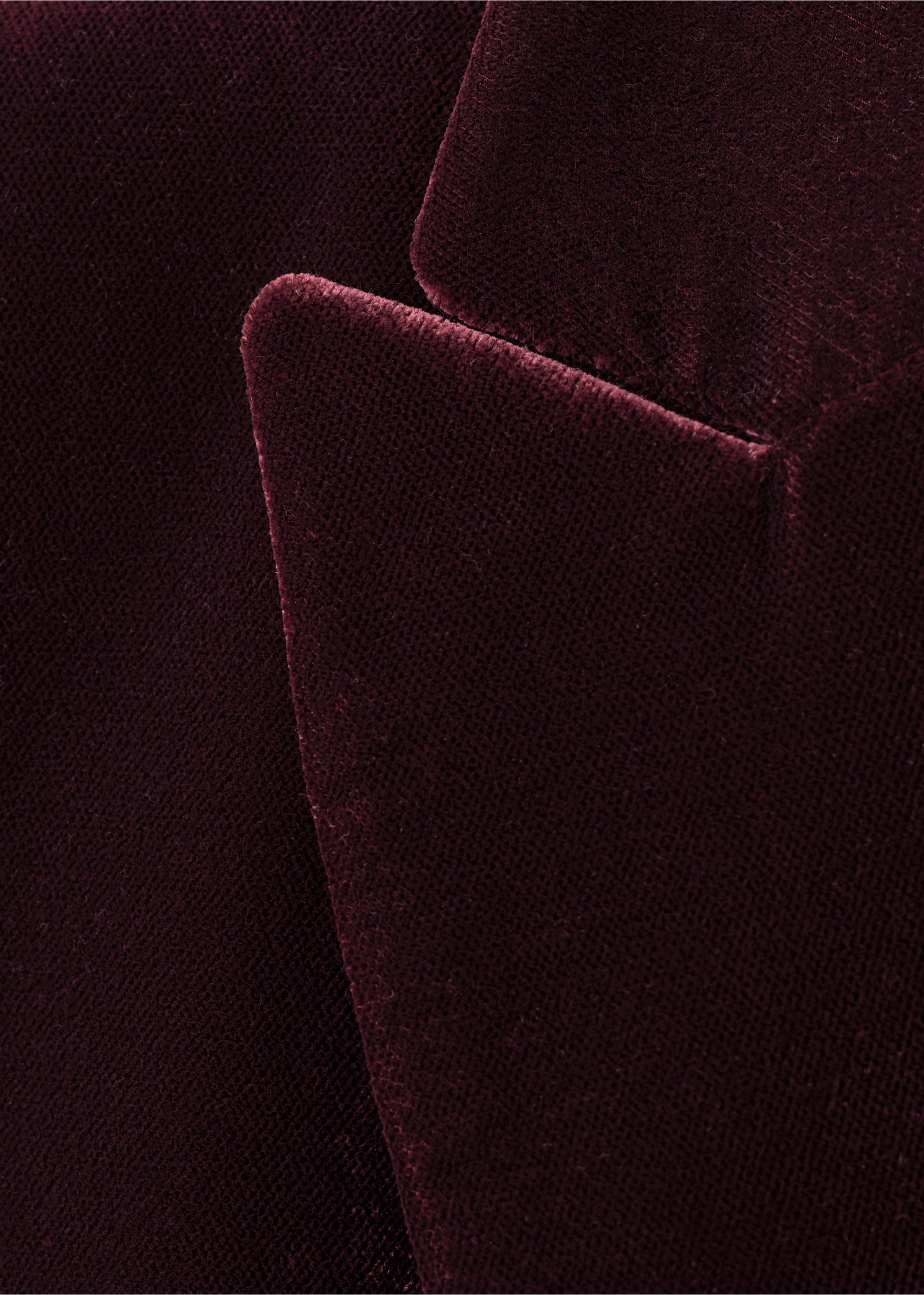 Structured velvet blazer - Details of the article 8, Maroon. Ref: 17069406-00.