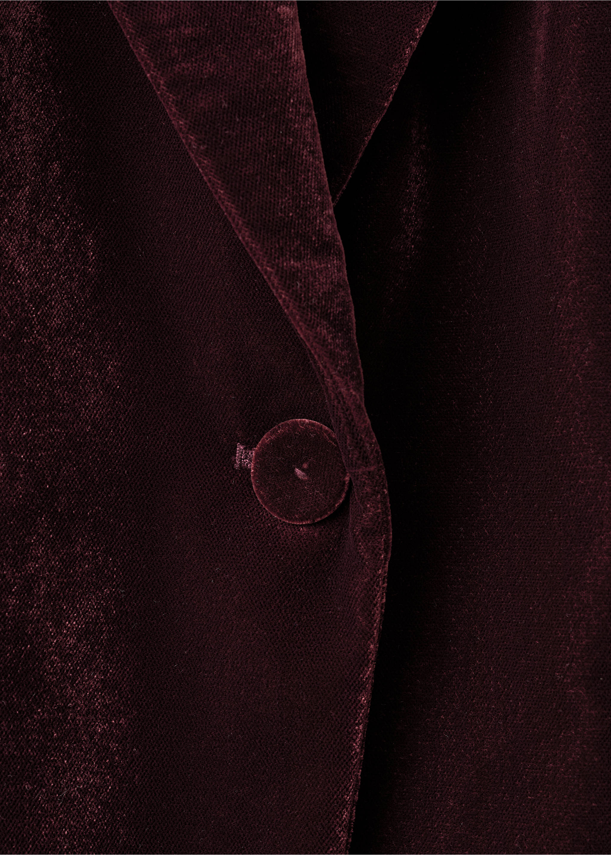 Structured velvet blazer - Details of the article 0, Maroon. Ref: 17069406-00.