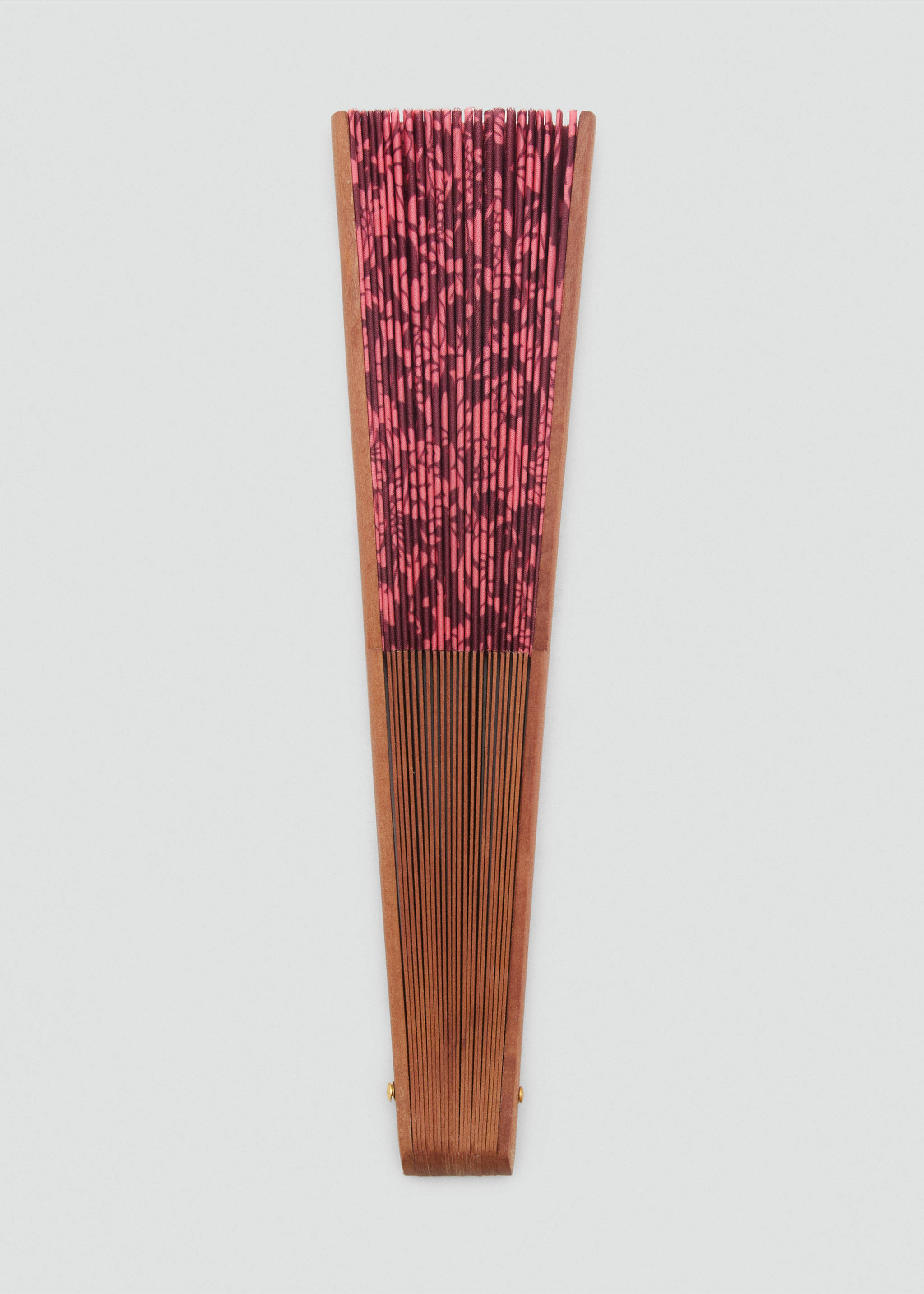 Floral-print fan - Article without model, Burgundy. Ref: 17071121-00.