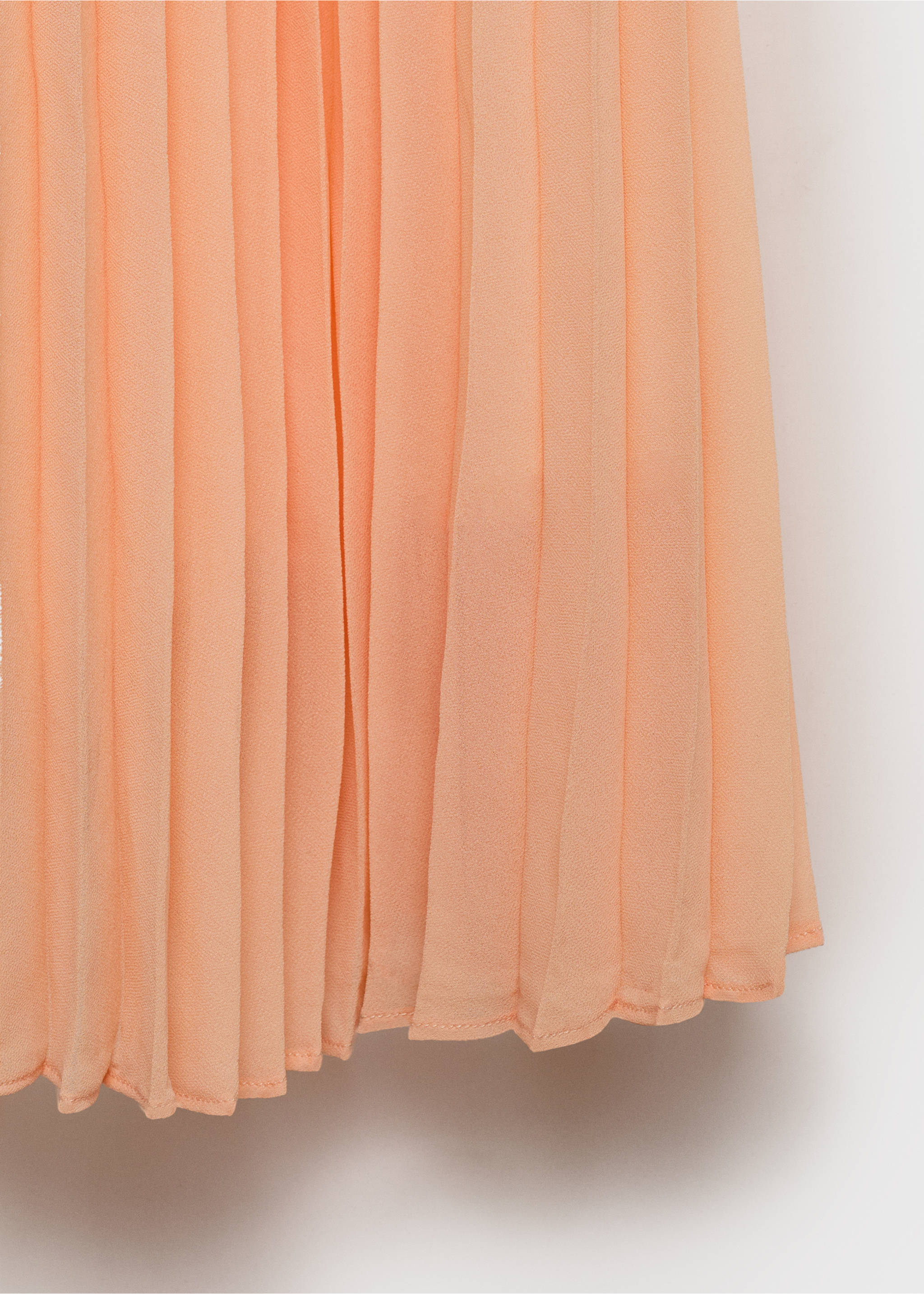 Strapless pleated dress - Details of the article 8, Coral Red. Ref: 17071123-00.
