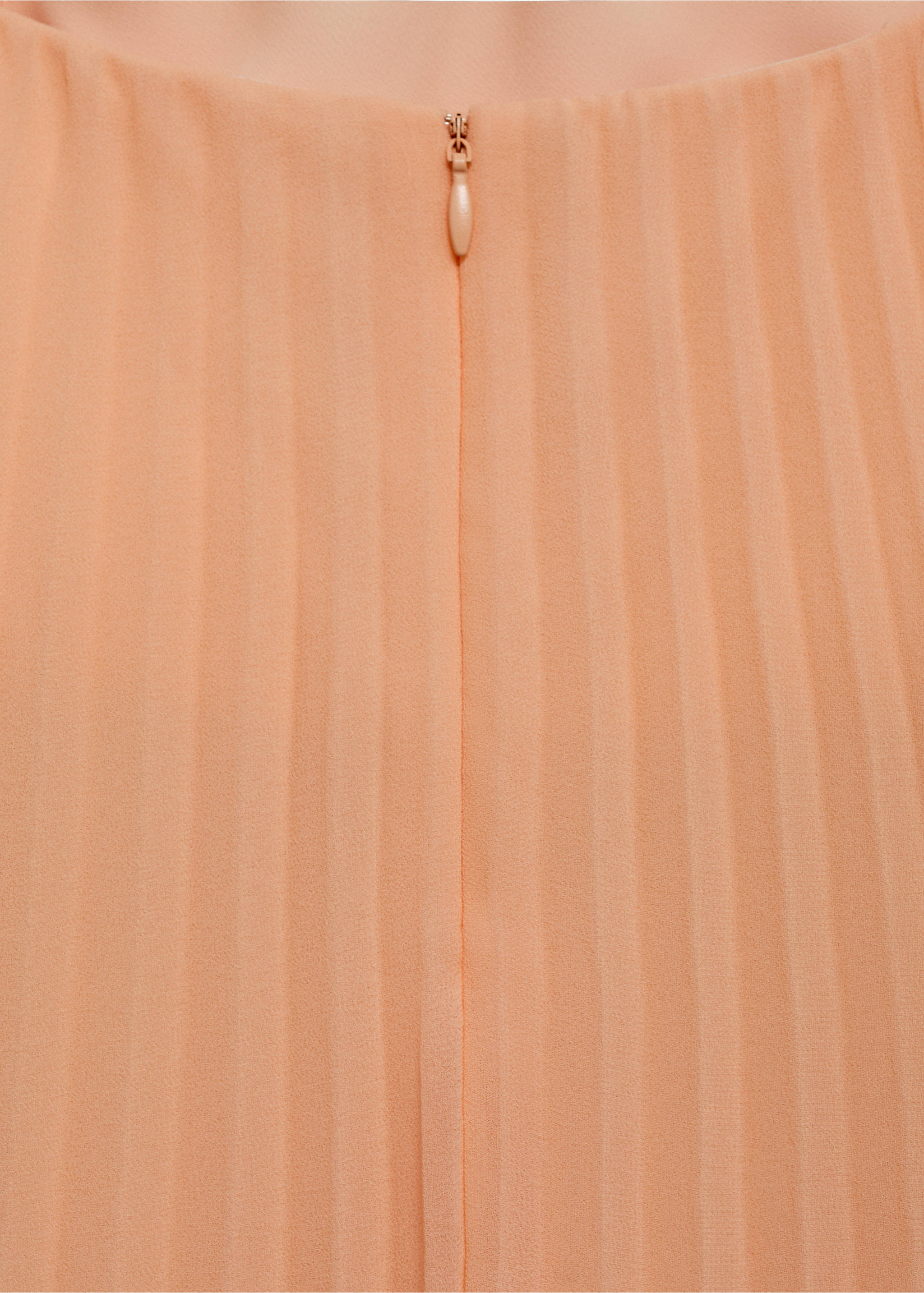 Strapless pleated dress - Details of the article 0, Coral Red. Ref: 17071123-00.