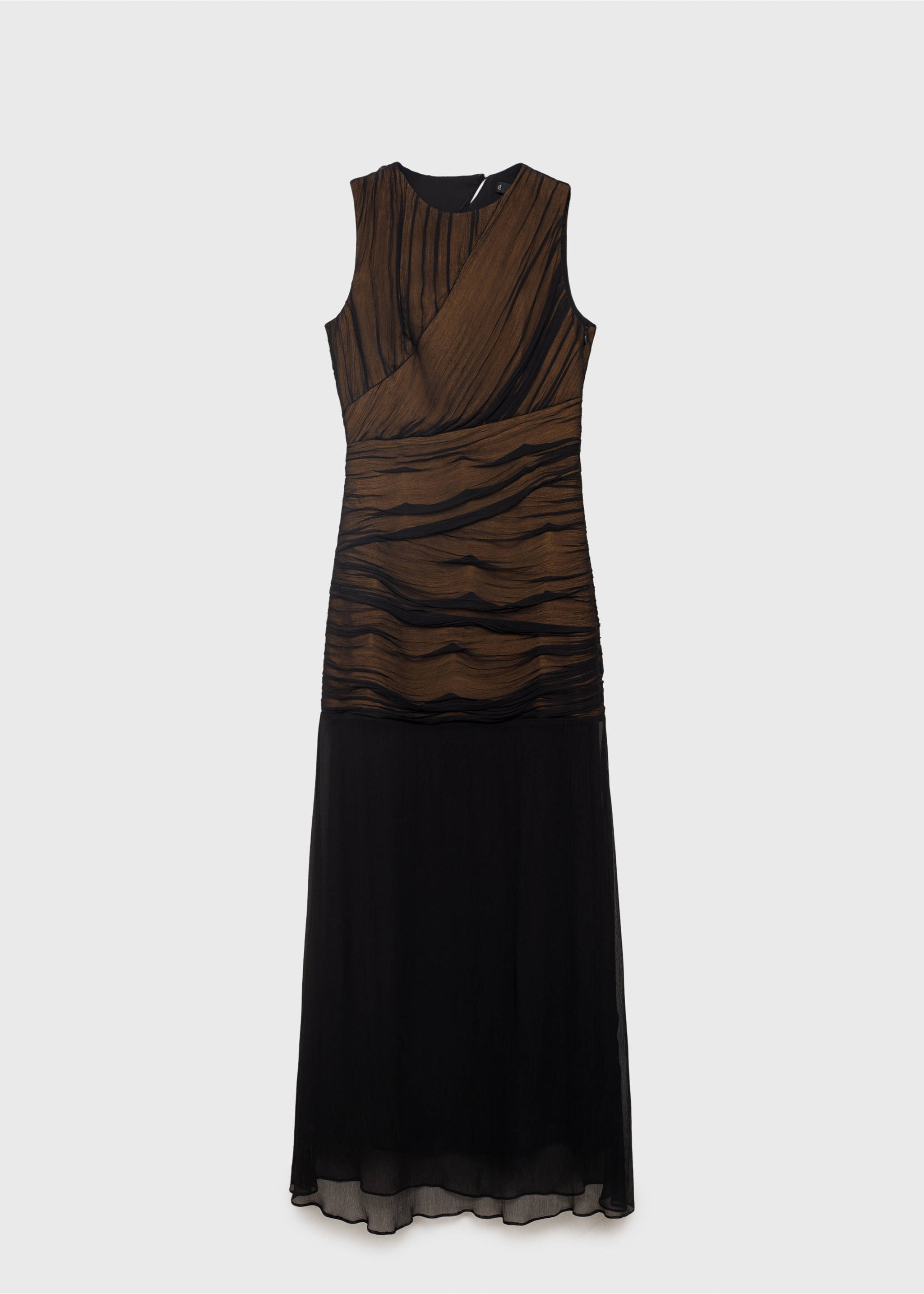 Contrasting textured dress - Article without model, Black. Ref: 17071124-00.