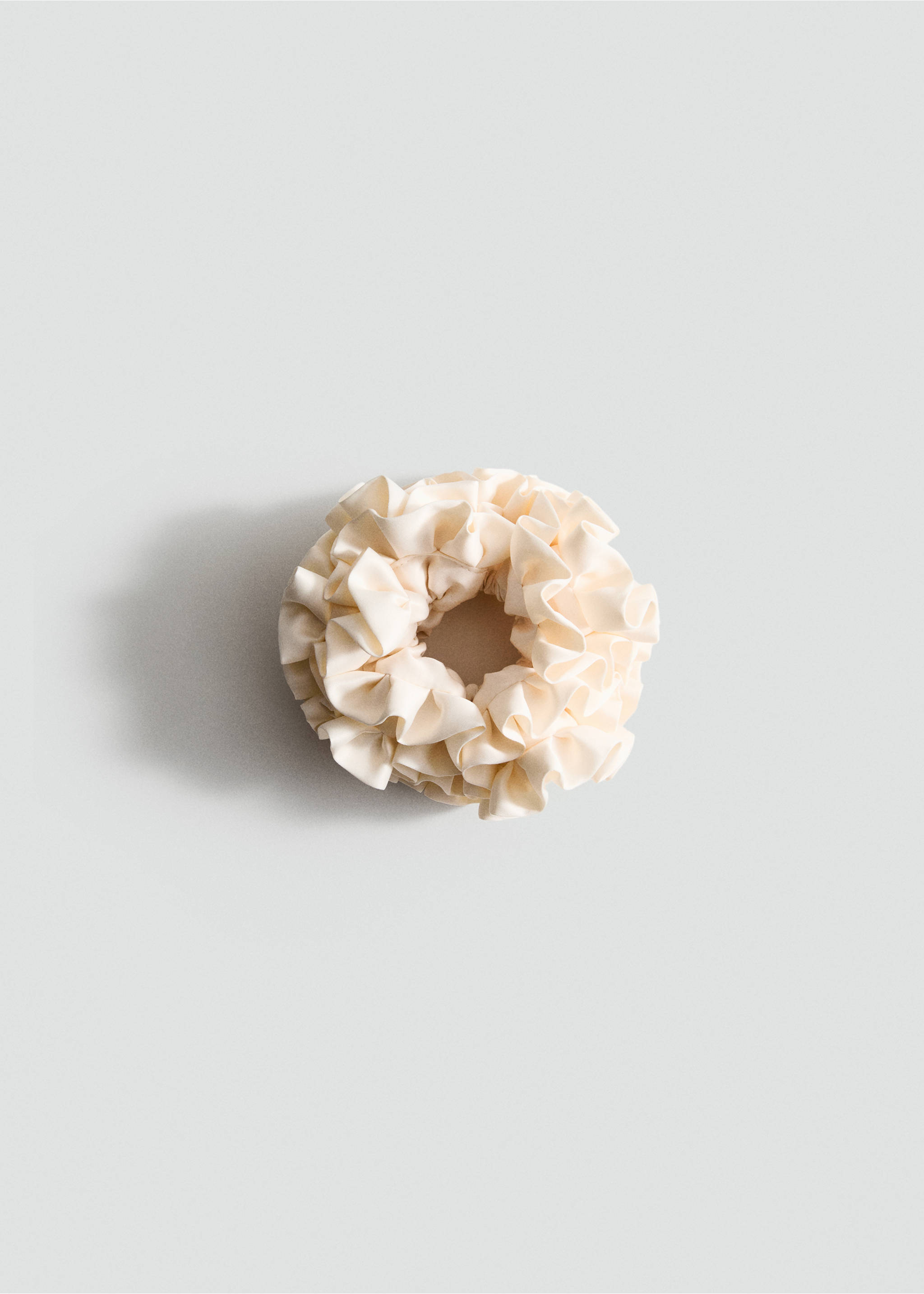 Mini ruffled scrunchie - Article without model, Ecru. Ref: 17071129-00.