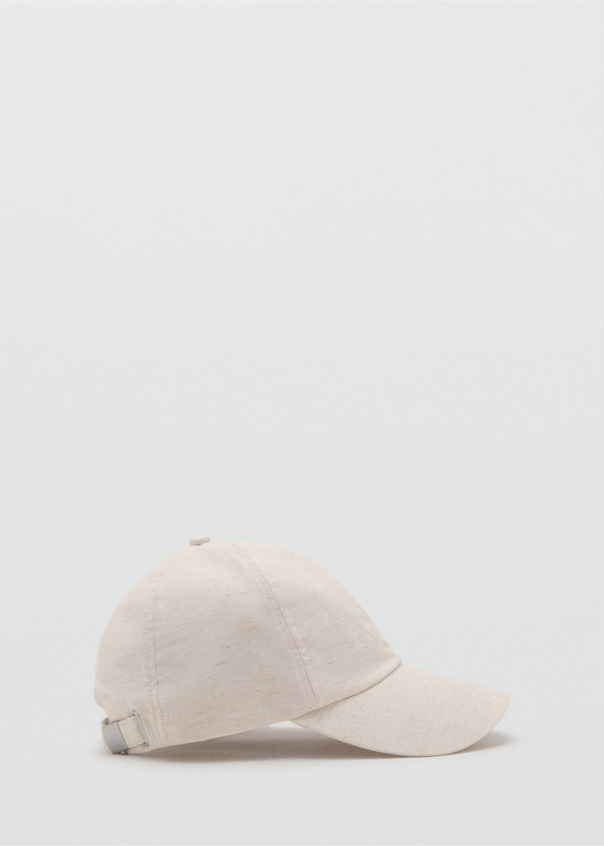 Linen-blend cap with embroidered message - Article without model, Ecru. Ref: 17071130-00.