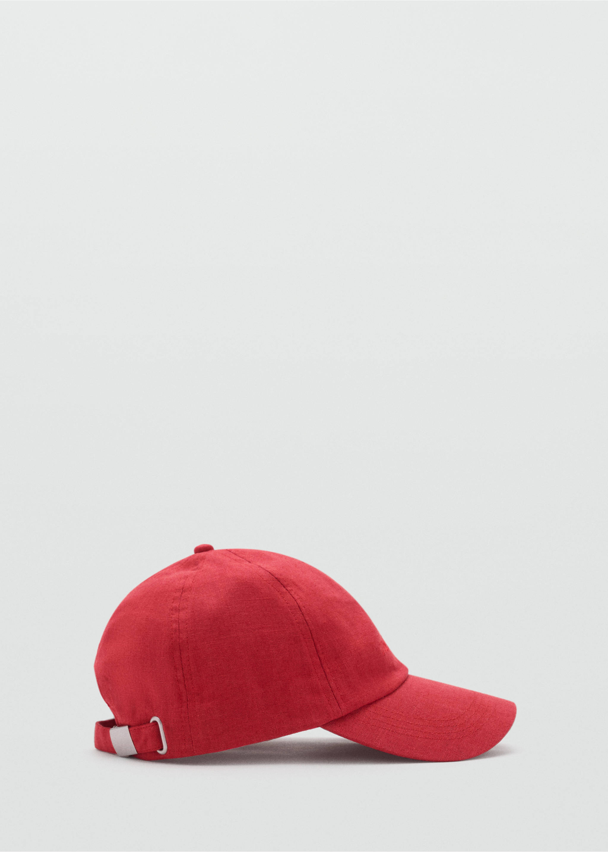 Linen-blend cap with embroidered message - Article without model, Red. Ref: 17071130-00.