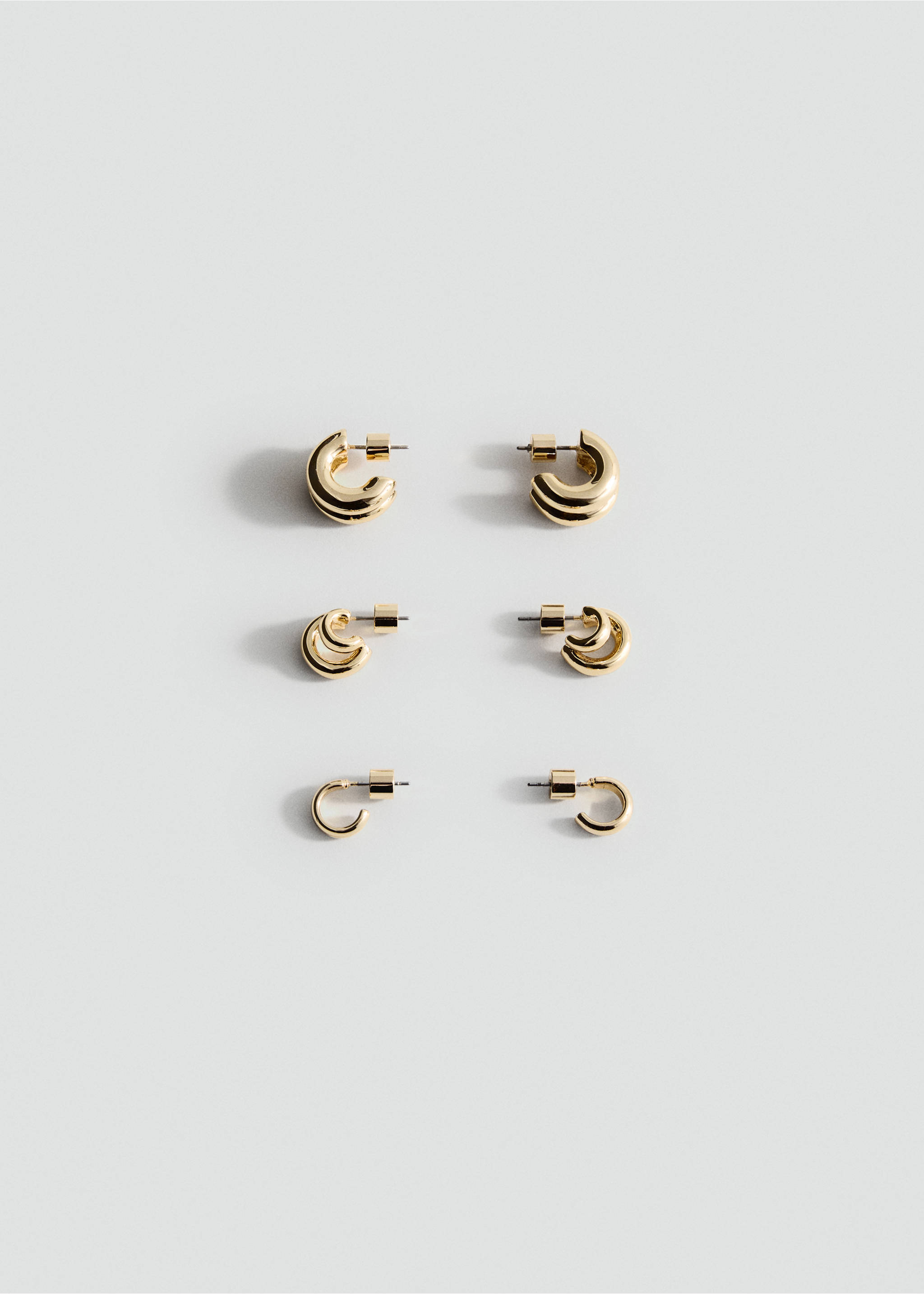 Set pendientes aro combinados - Artículo sin modelo, Oro. Ref: 17071132-00.