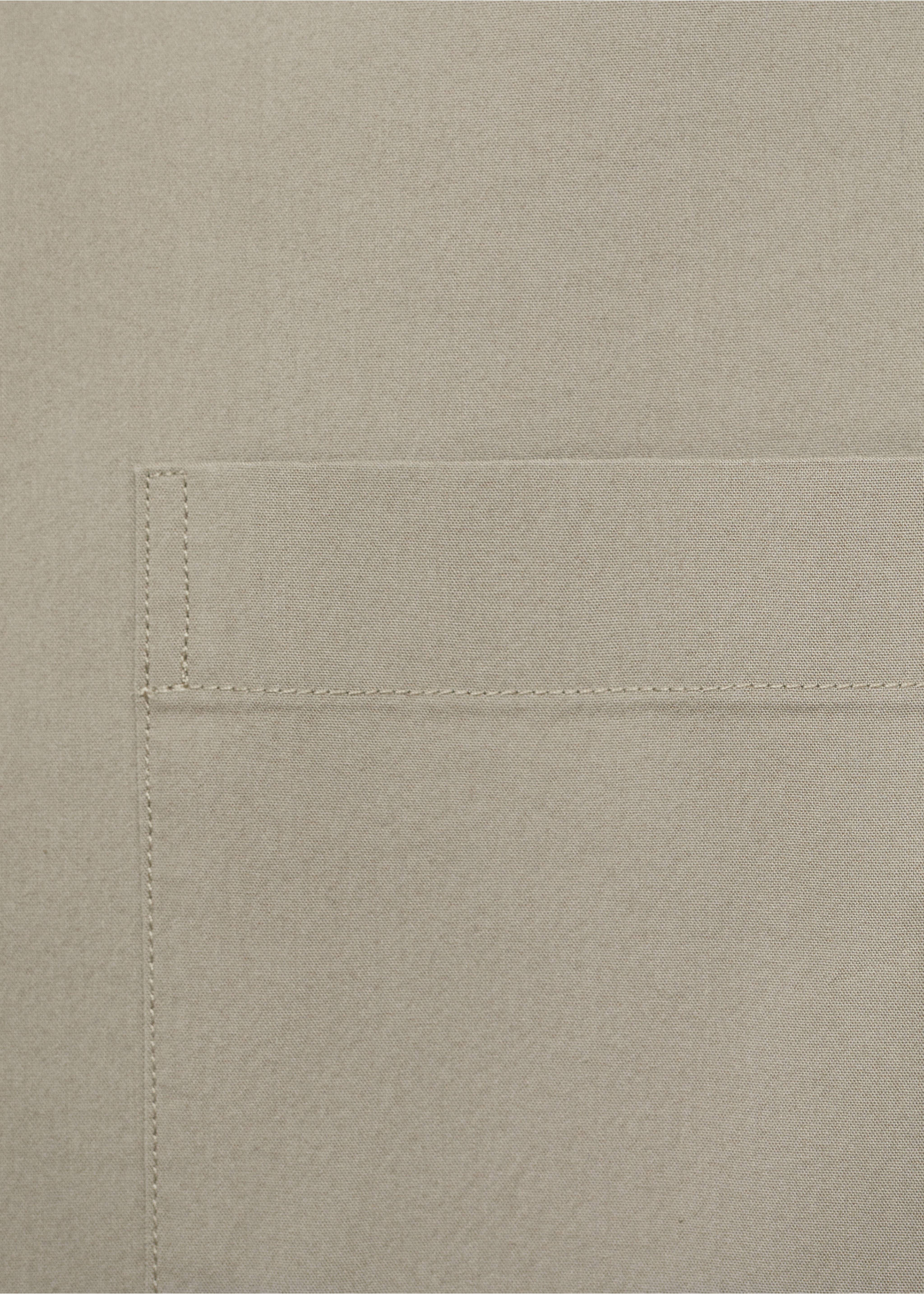 Shirt with pockets and bowling collar - Details of the article 0, Khaki. Ref: 17071133-00.