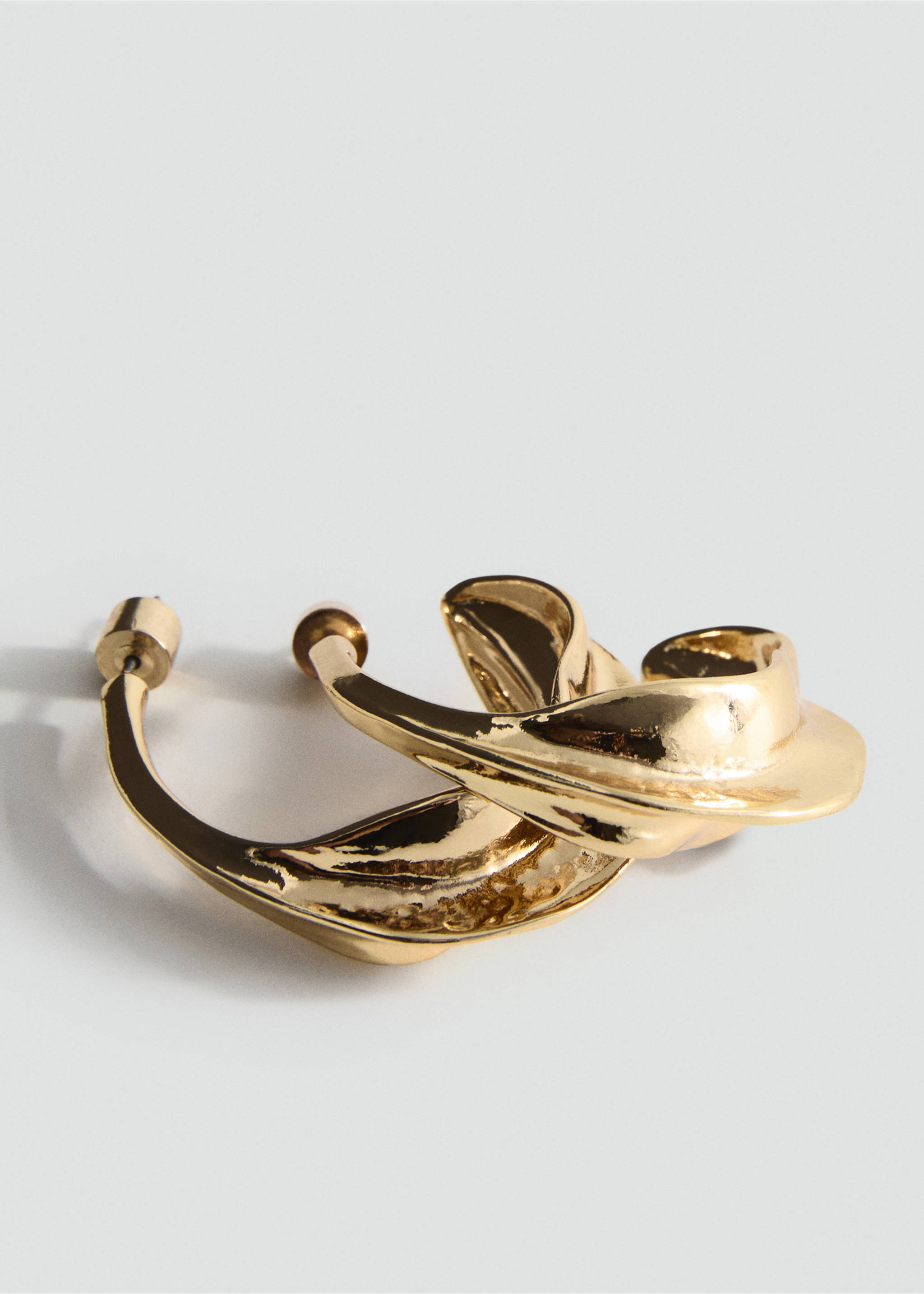 Gebosseleerde oorringen - Middenvlak, Goud. Ref: 17071136-00.