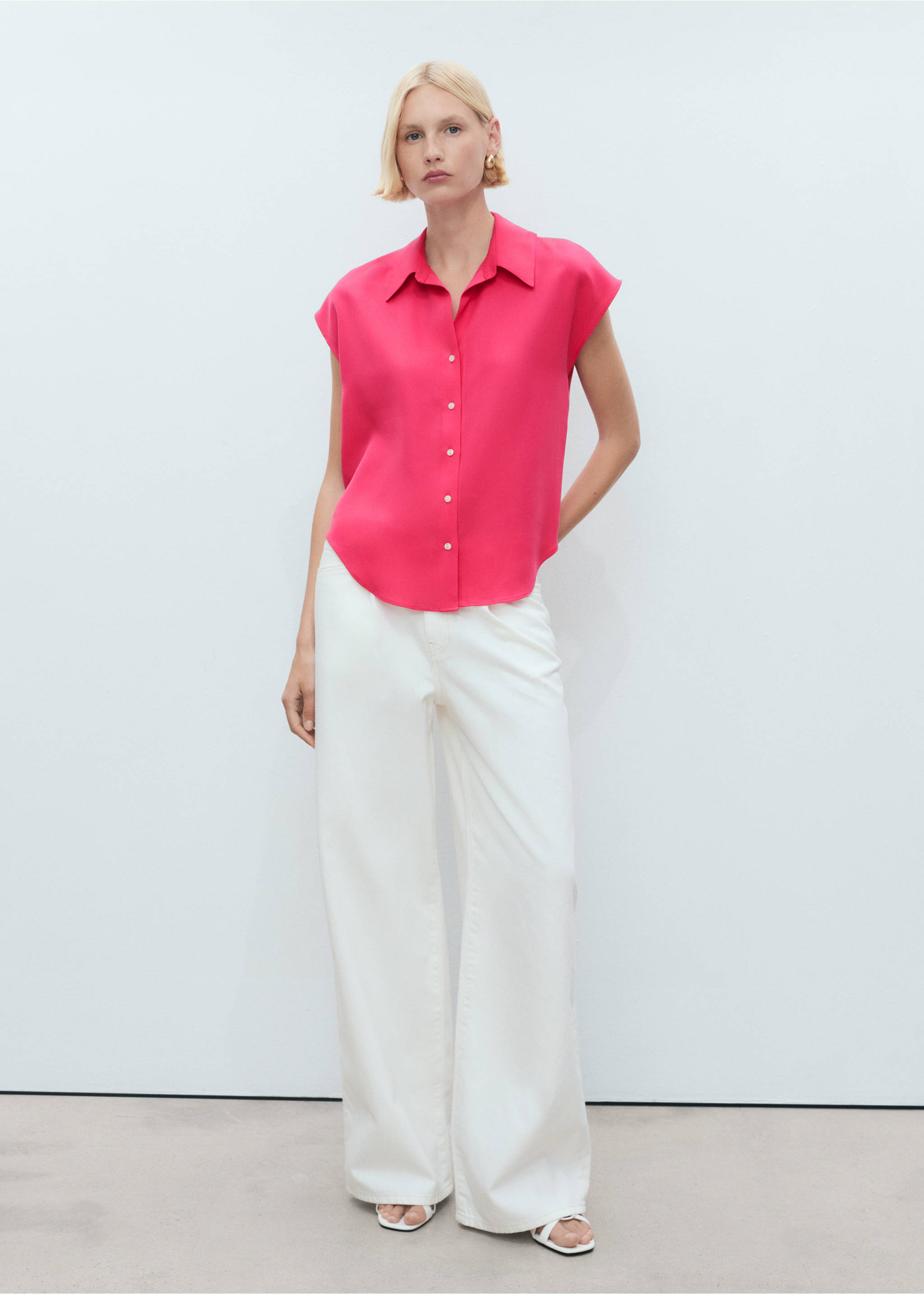 Lyocell sleeveless shirt - General plane, Strawberry. Ref: 17071137-00.