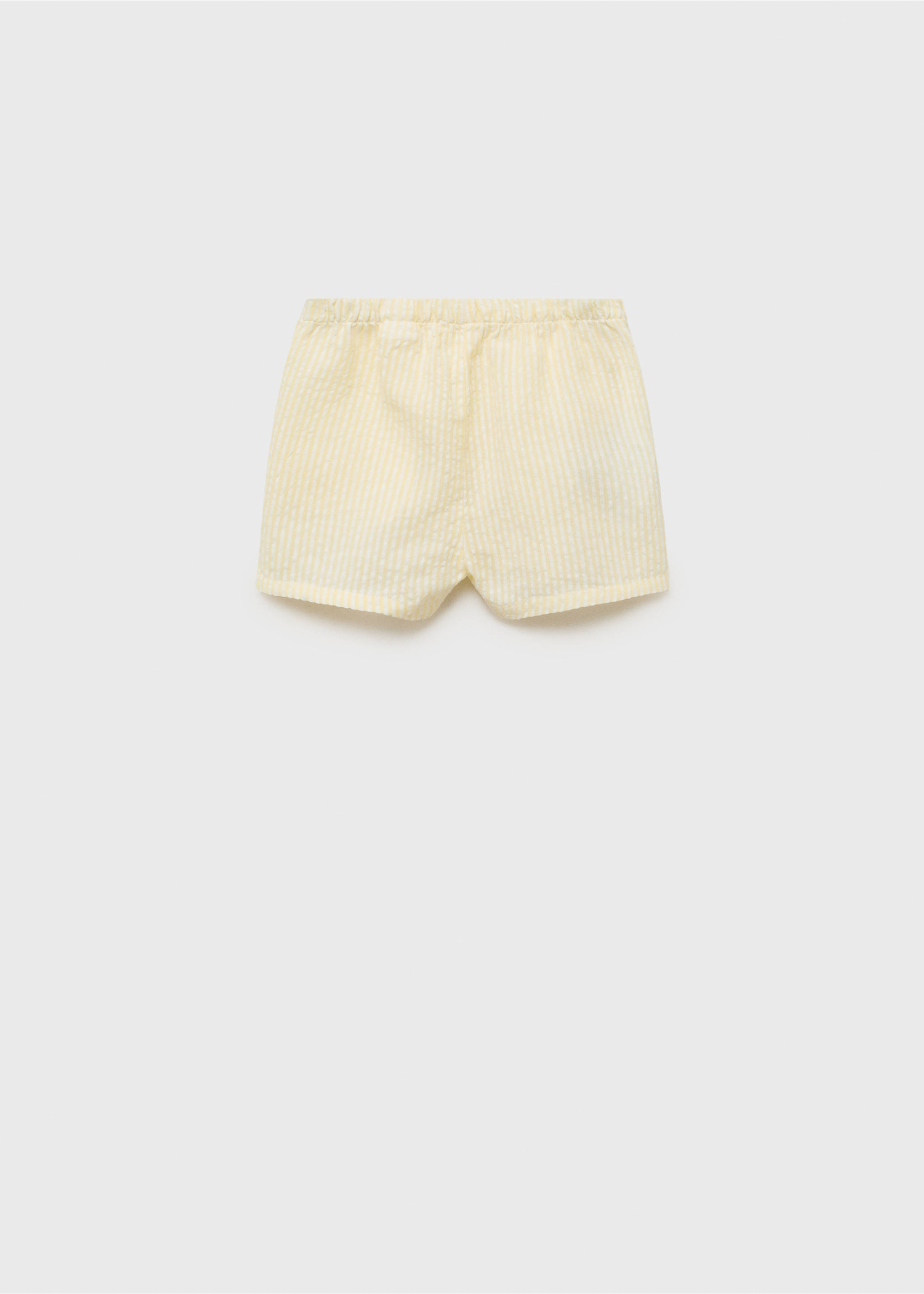 Striped textured shorts - Reverse of the article, Pastel Yellow. Ref: 17071140-00.