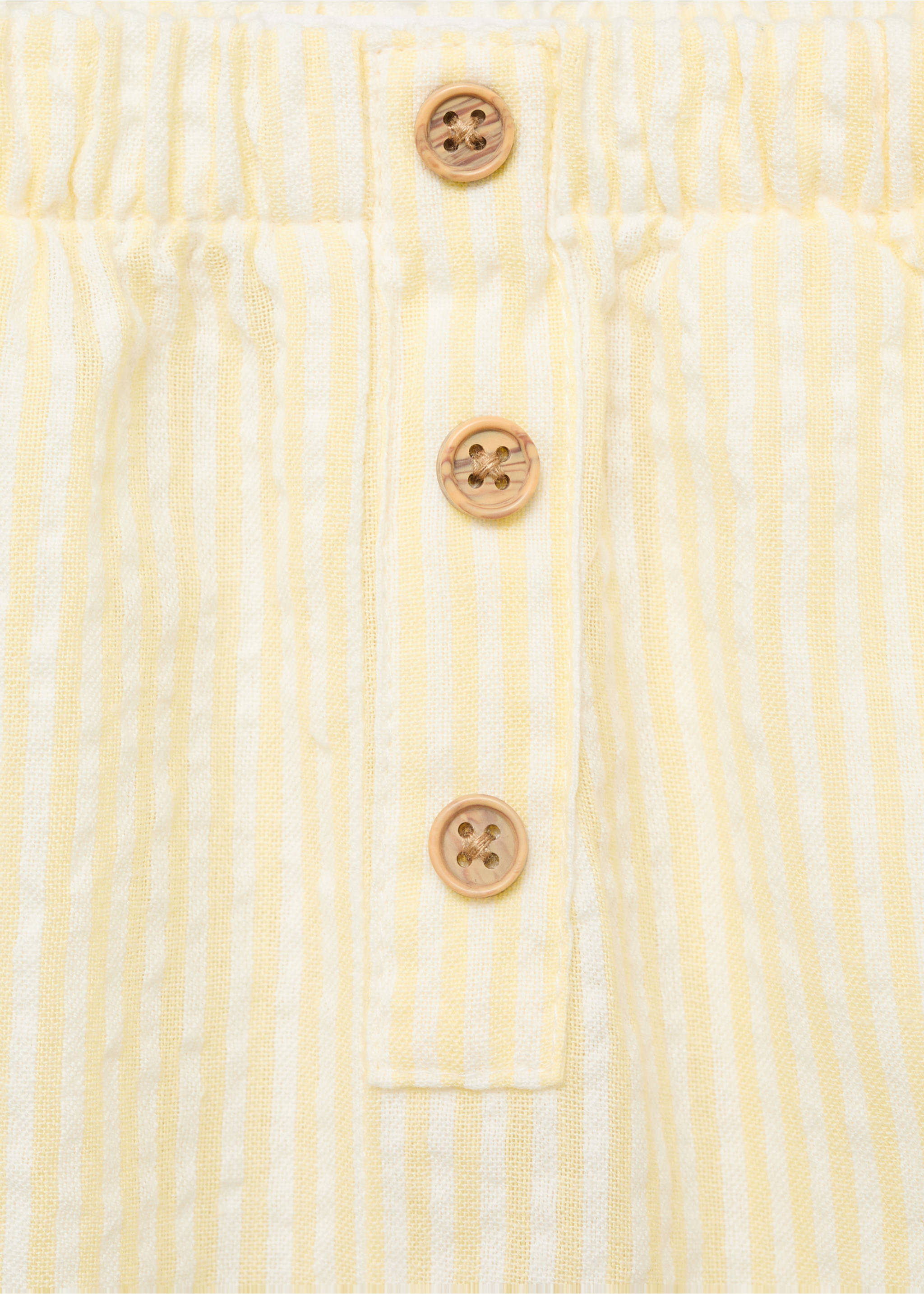 Striped textured shorts - Details of the article 8, Pastel Yellow. Ref: 17071140-00.