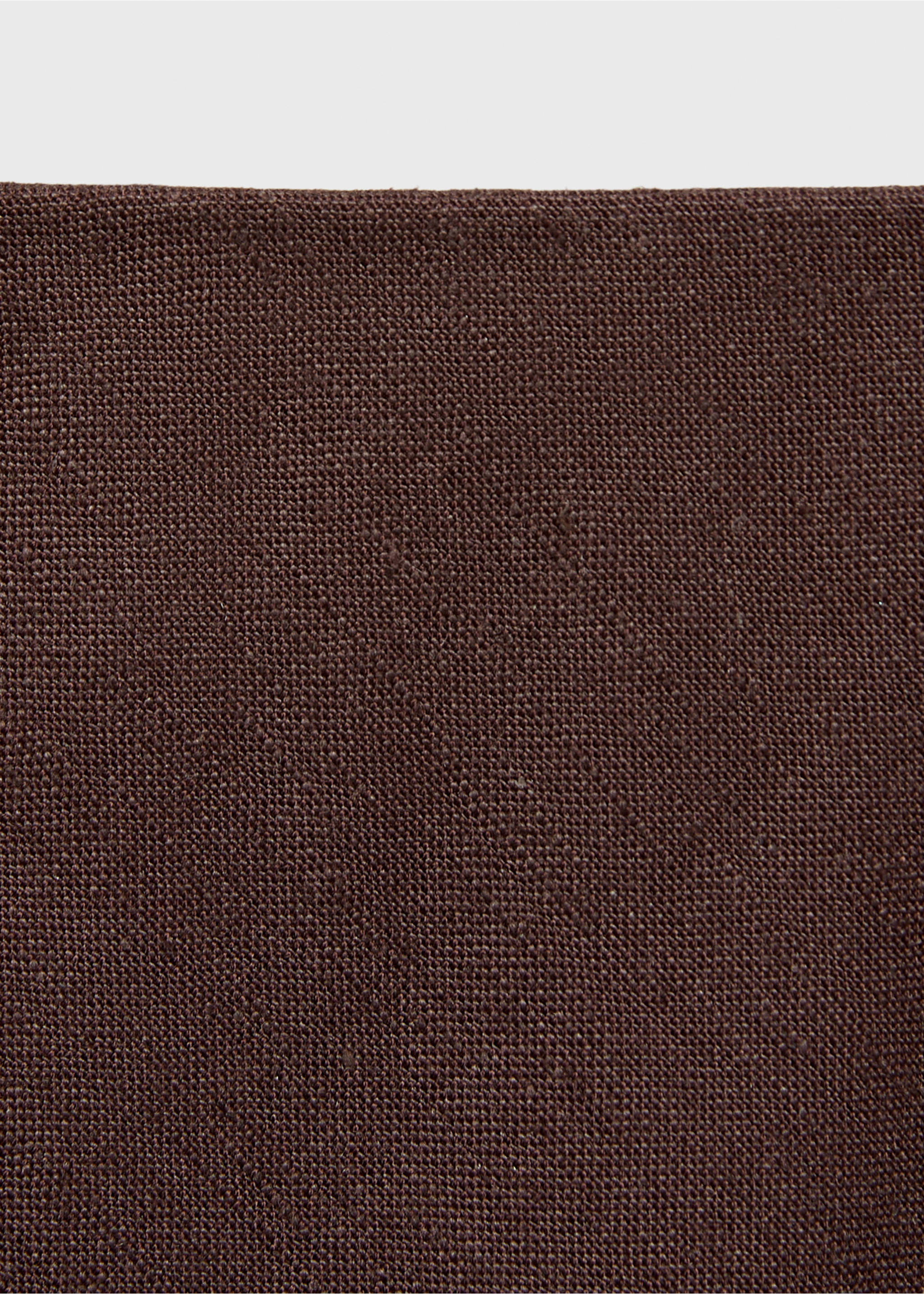 Linen-blend straight skirt - Details of the article 0, Chocolate. Ref: 17071141-00.