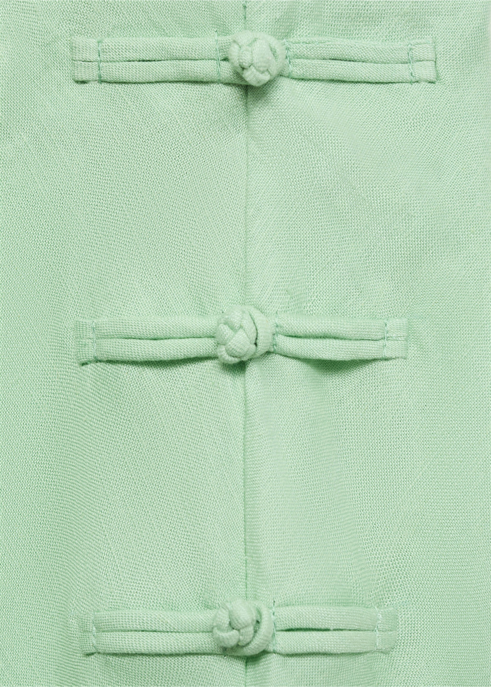 Linen-blend straight skirt - Details of the article 8, Pastel Green. Ref: 17071141-00.