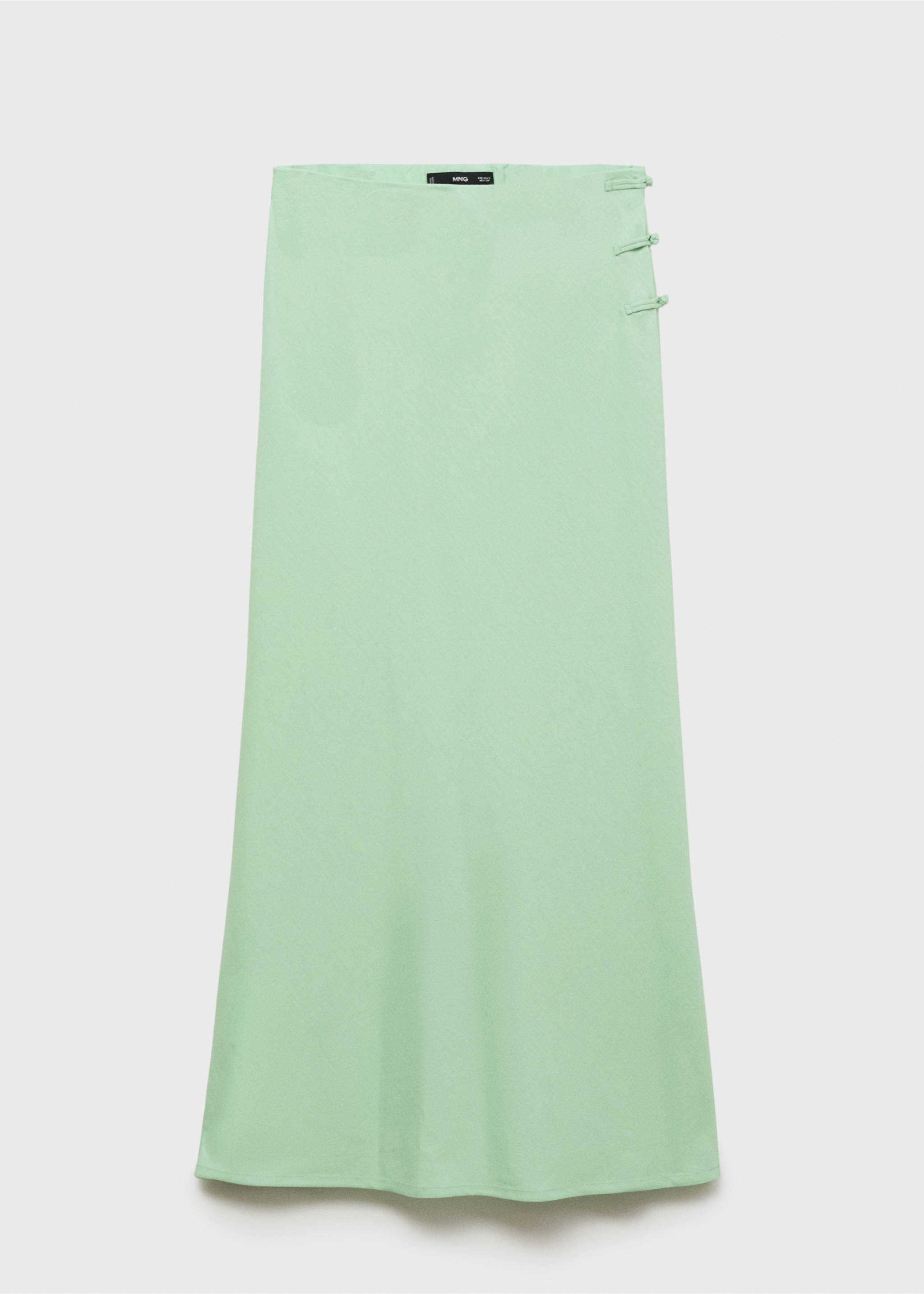 Rechte rok van een linnenblend - Artikel zonder model, Pastelgroen. Ref: 17071141-00.