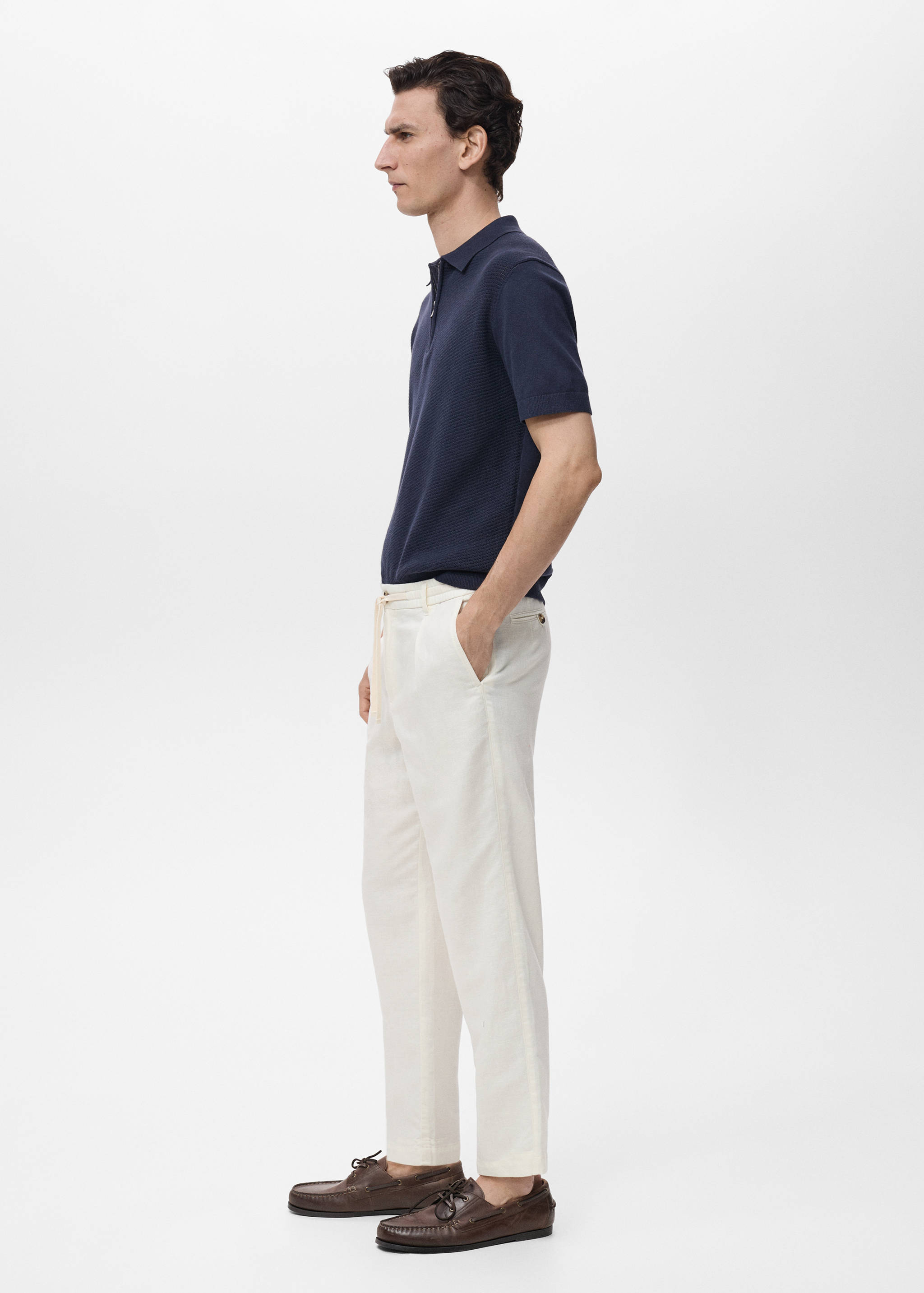 Slim-fit trousers with drawstring - Details of the article 2