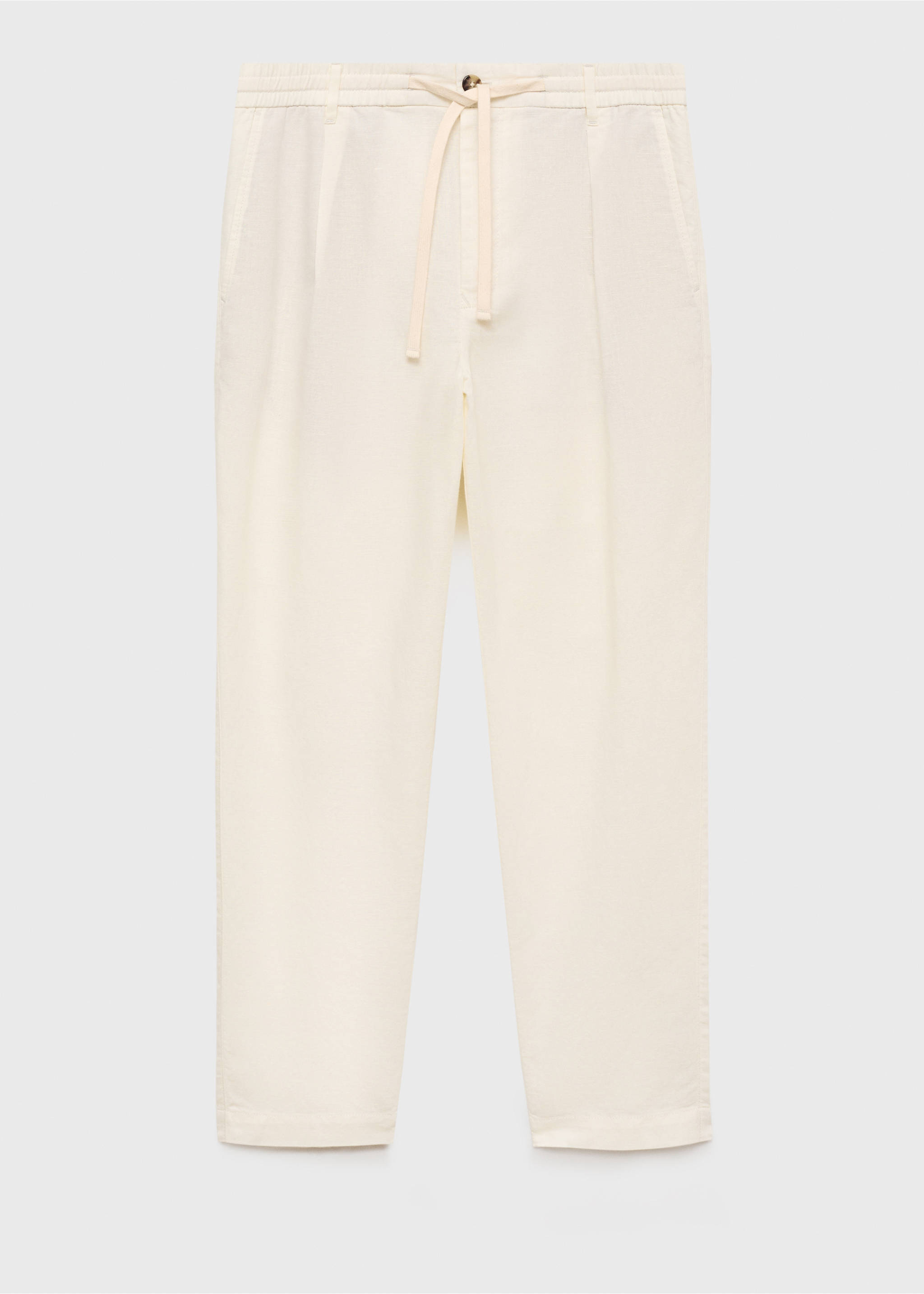 Slim-fit pants with drawstring - Article without model, White. Ref: 17071142-00.
