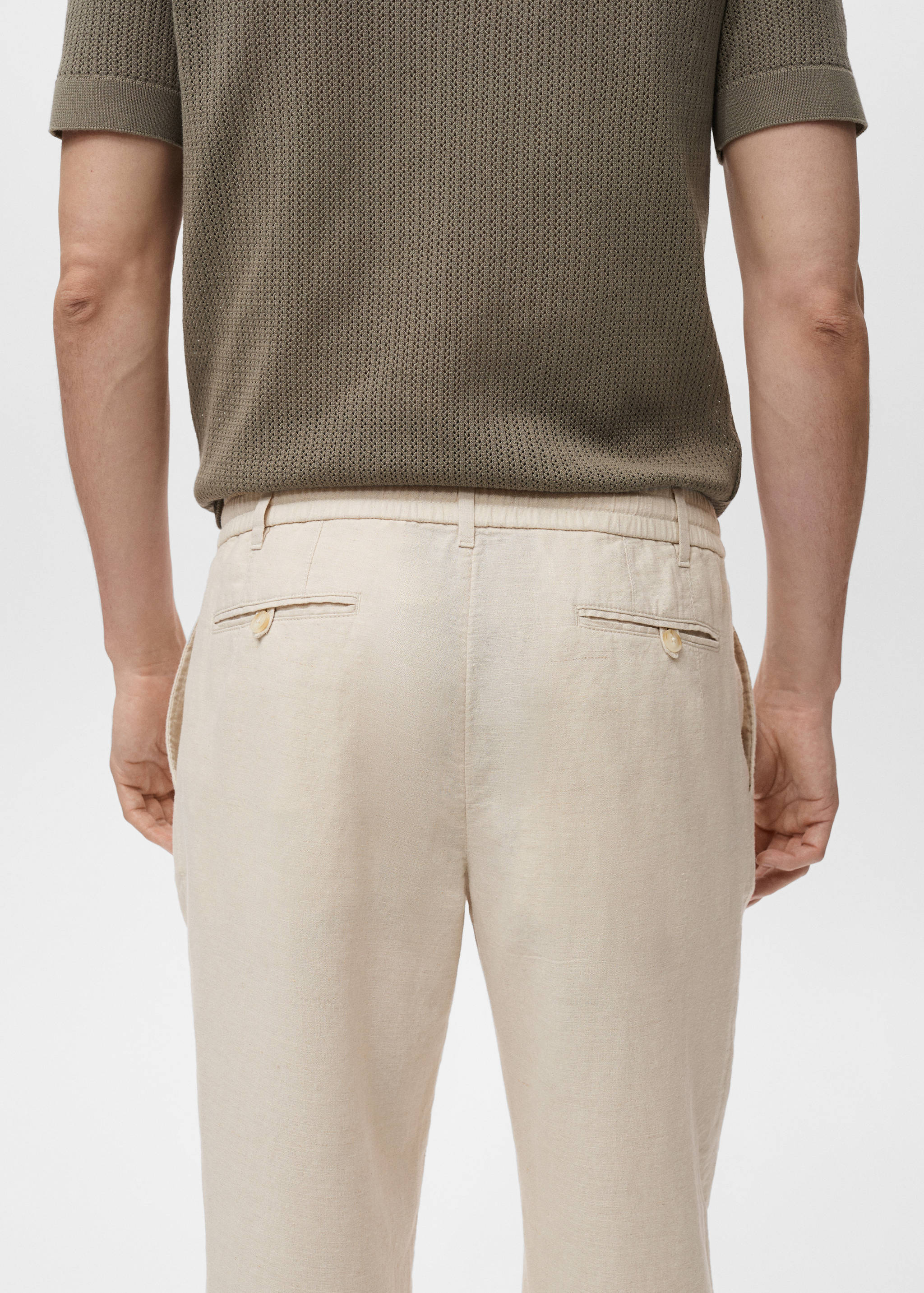 Slim-fit trousers with drawstring - Details of the article 6