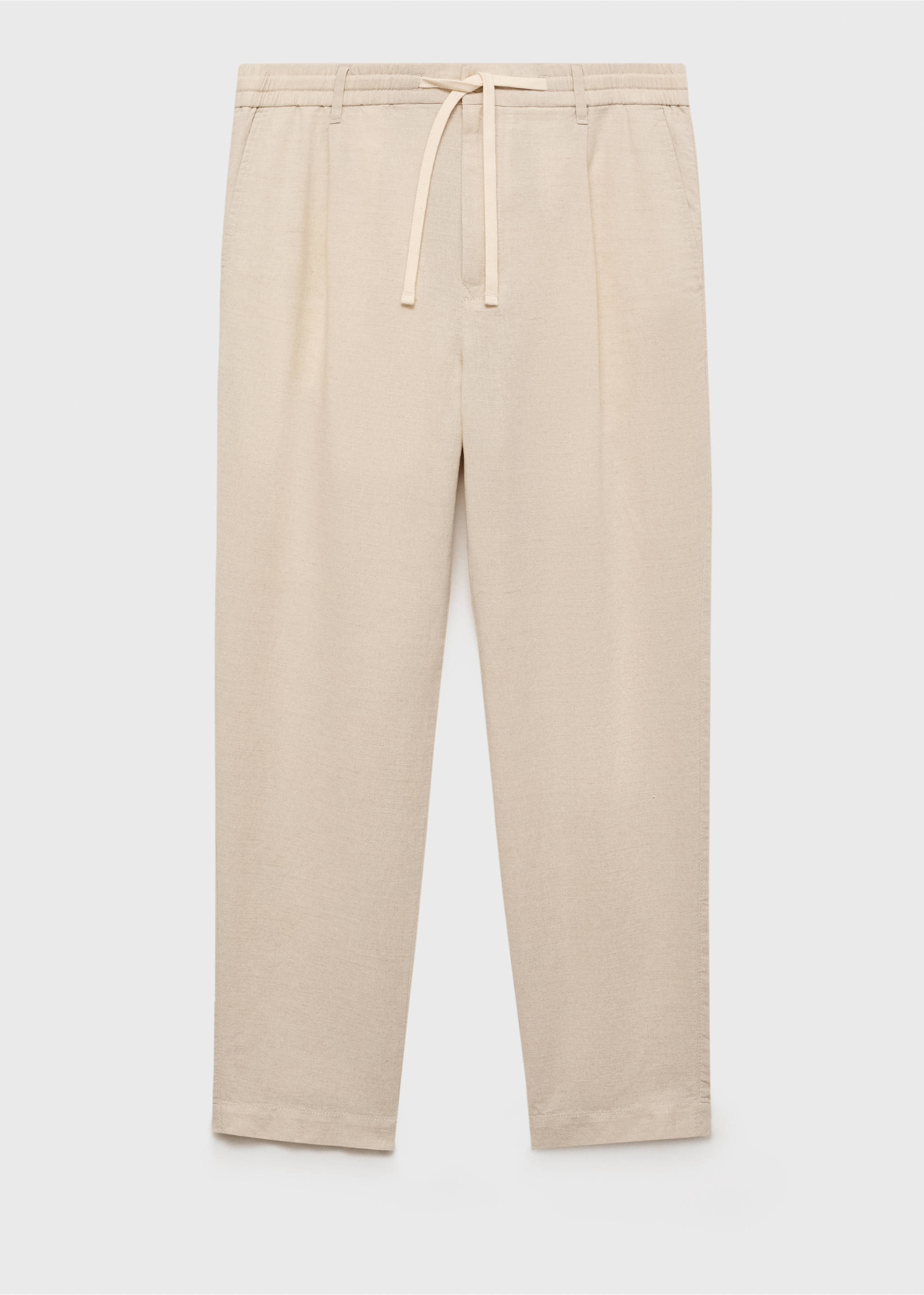 Slim-fit trousers with drawstring - Article without model, Ecru. Ref: 17071142-00.