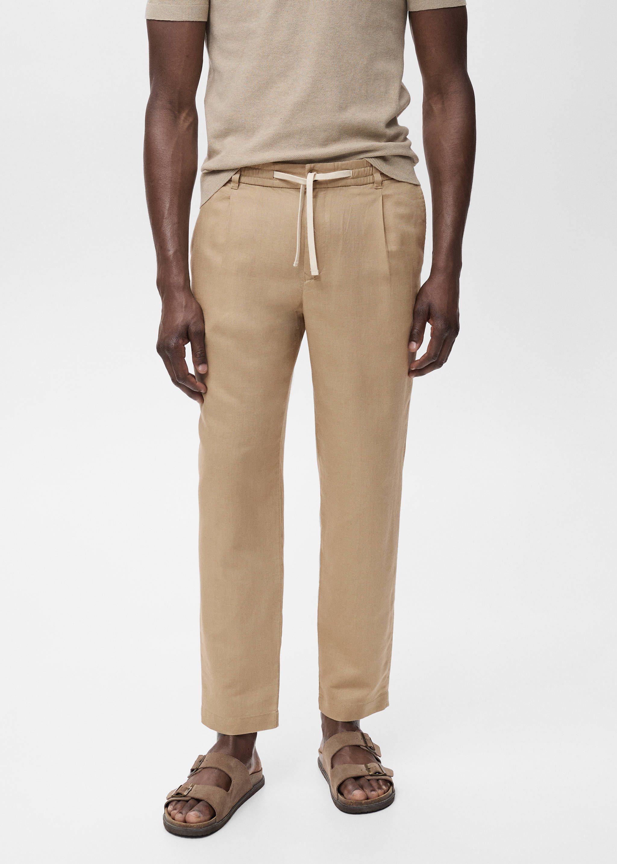 Slim-fit trousers with drawstring - Medium plane