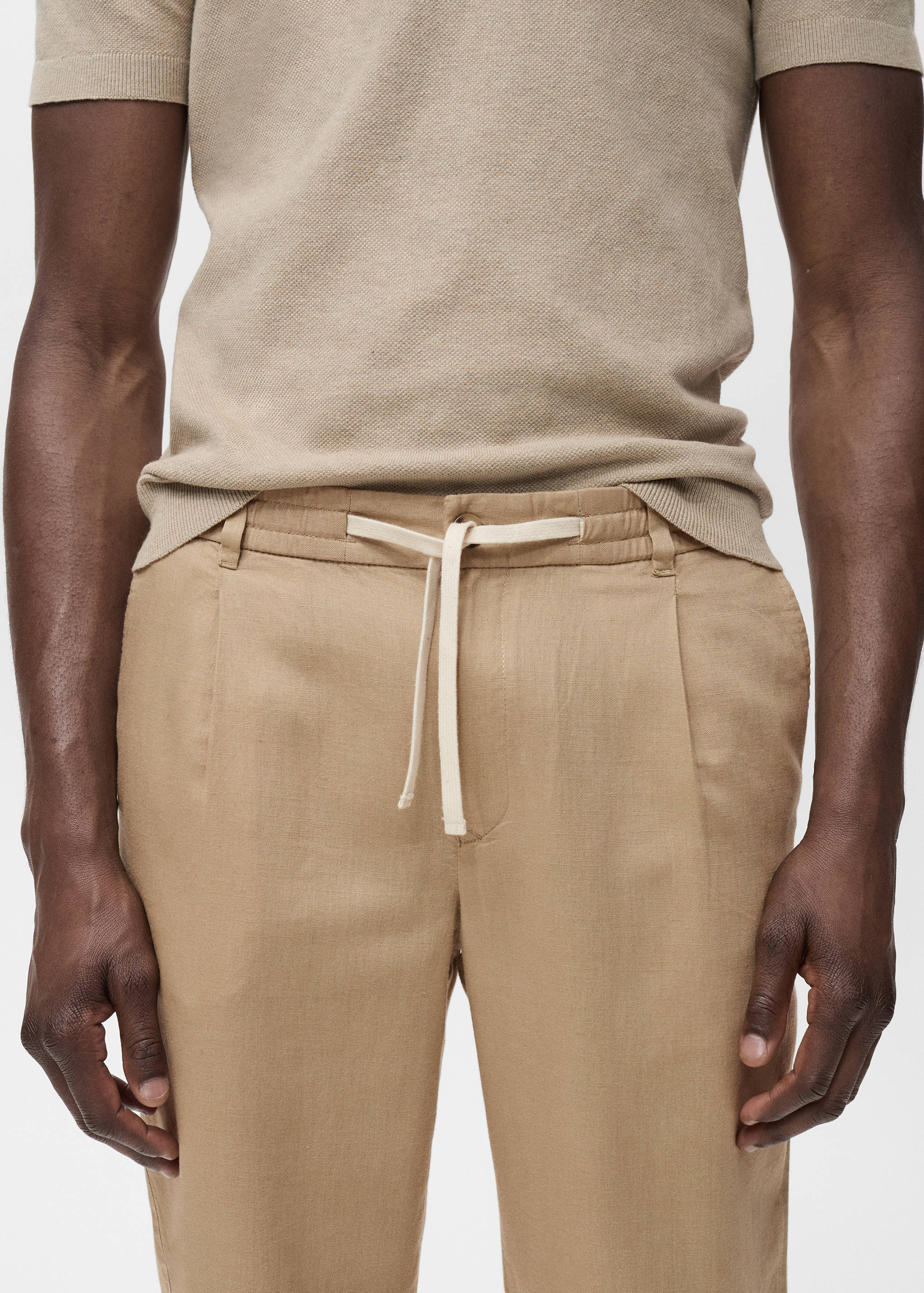 Slim-fit trousers with drawstring - Details of the article 1