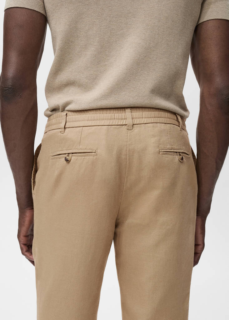 Slim-fit pants with drawstring - Men | MANGO OUTLET USA
