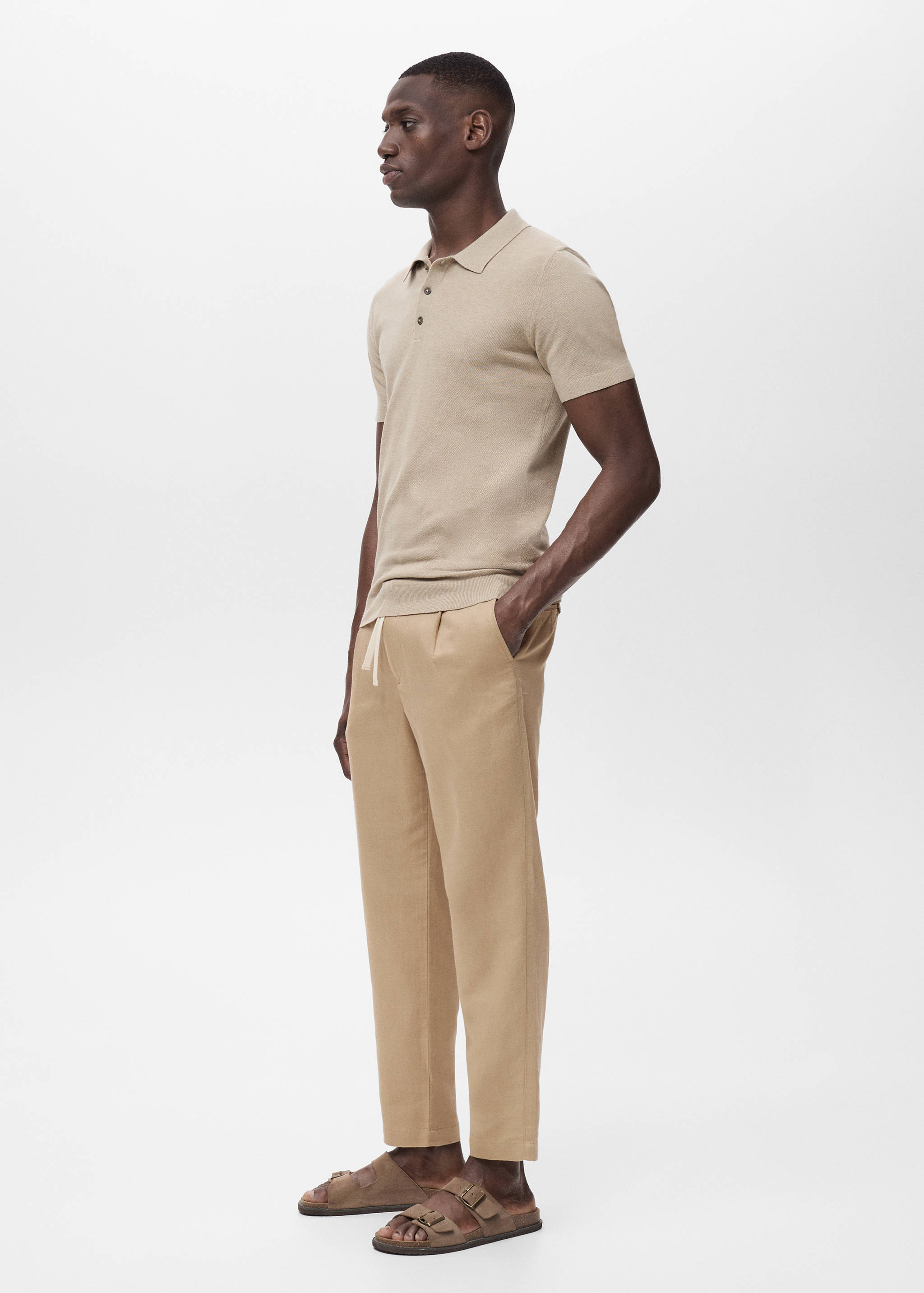 Slim-fit trousers with drawstring - Details of the article 2