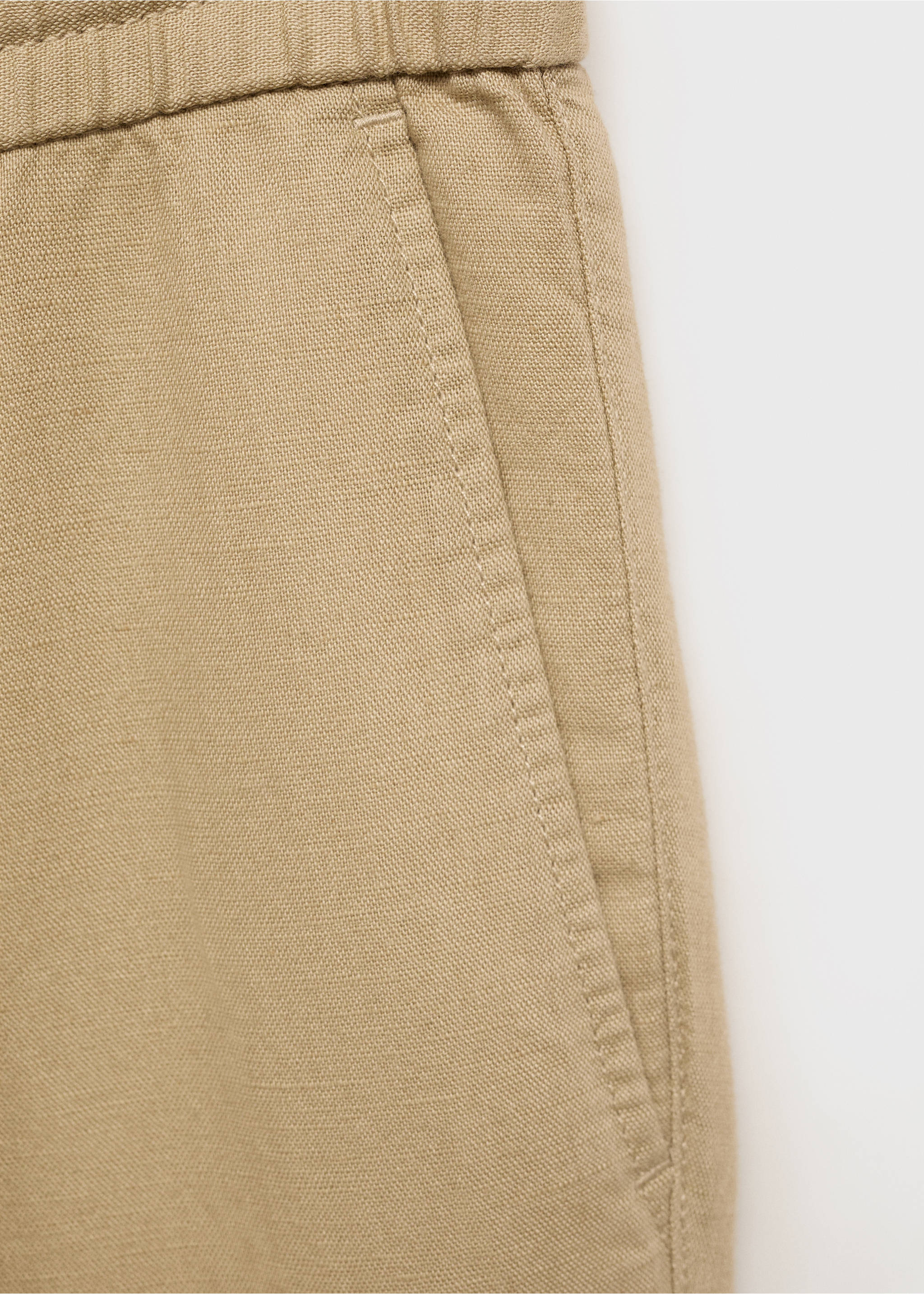 Slim Fit-Leinenhose mit Kordel - Detail des Artikels 0, Beige. Ref: 17071142-00.