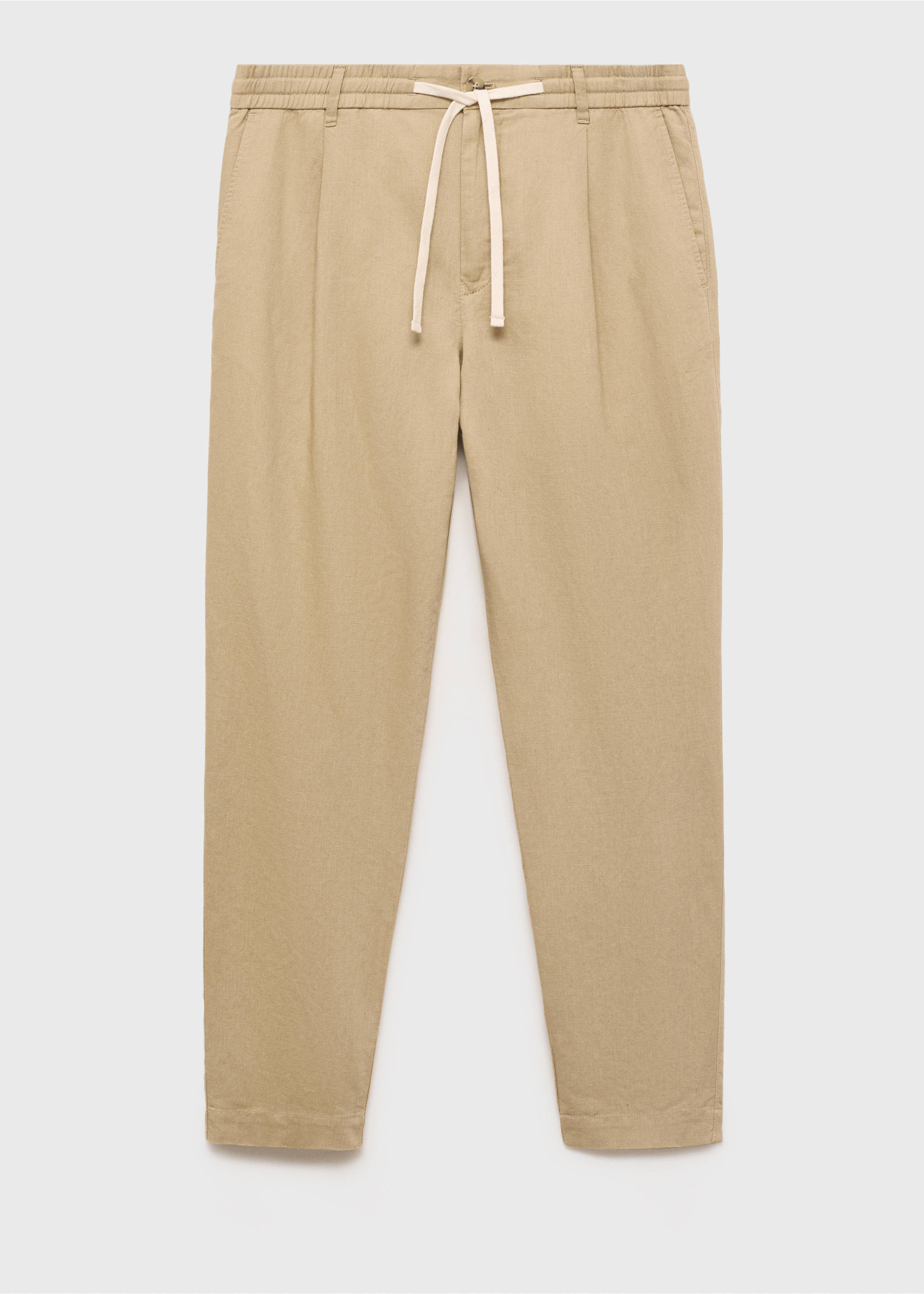 Slim-fit trousers with drawstring - Article without model, Beige. Ref: 17071142-00.