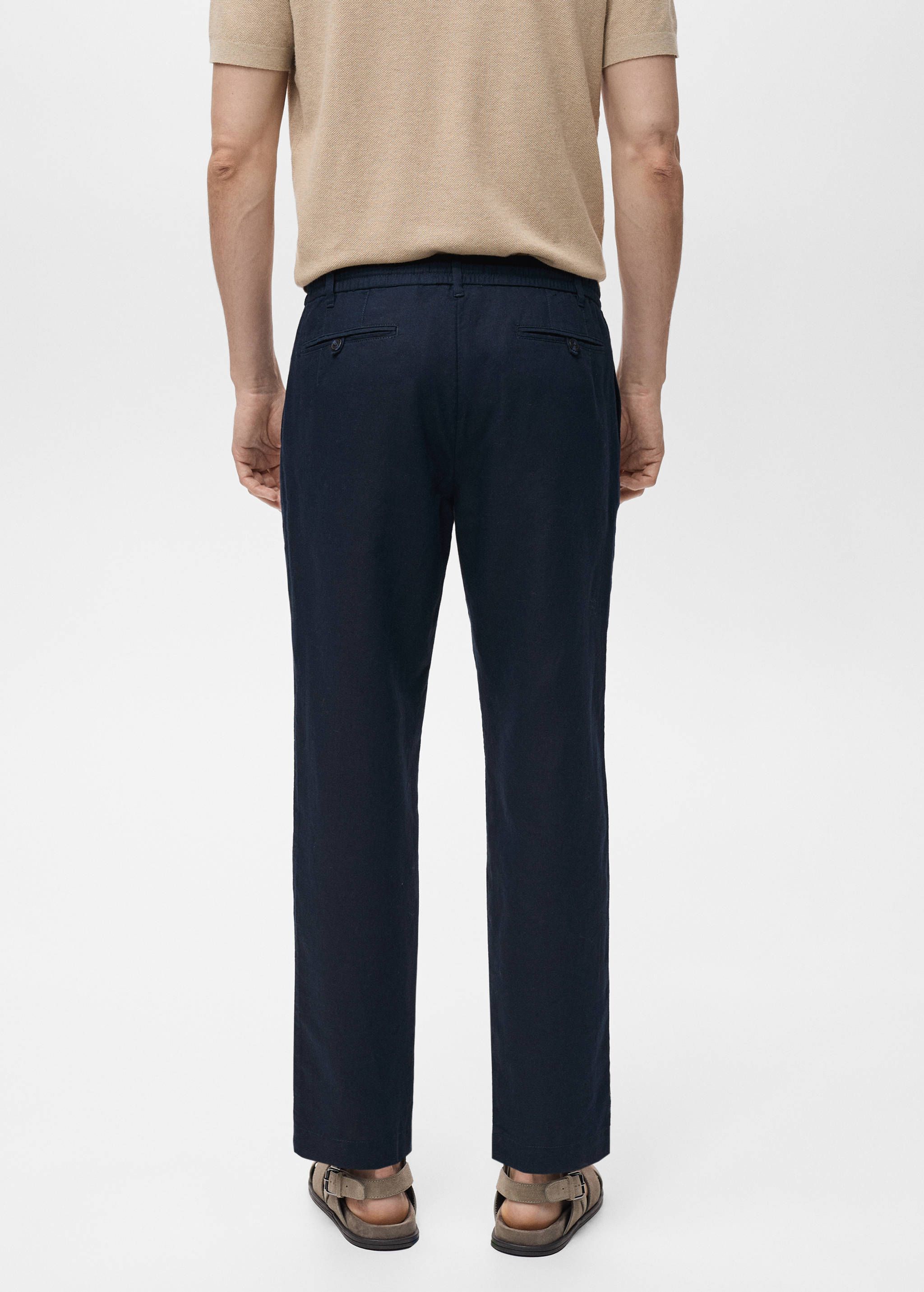 Slim-fit trousers with drawstring - Reverse of the article
