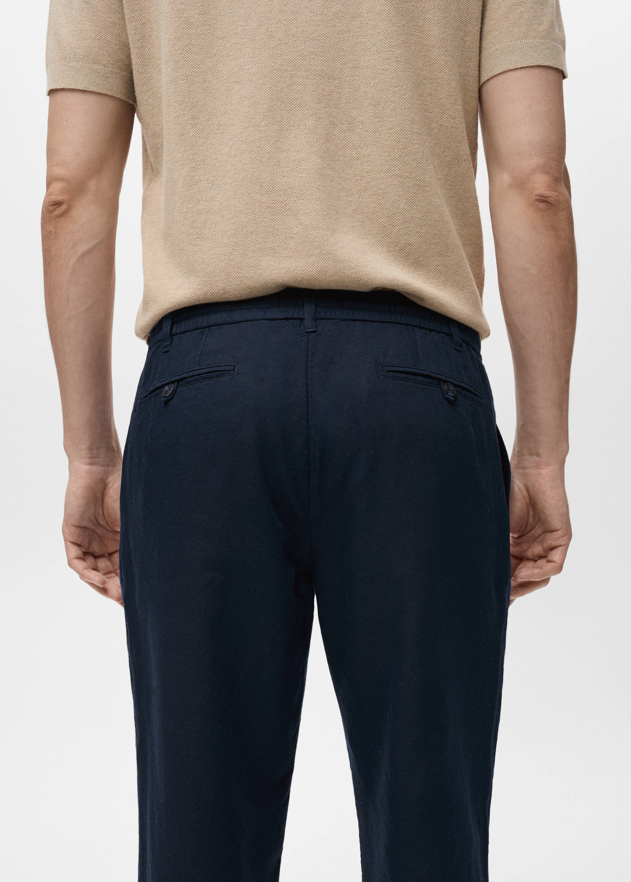 Slim-fit trousers with drawstring - Details of the article 6