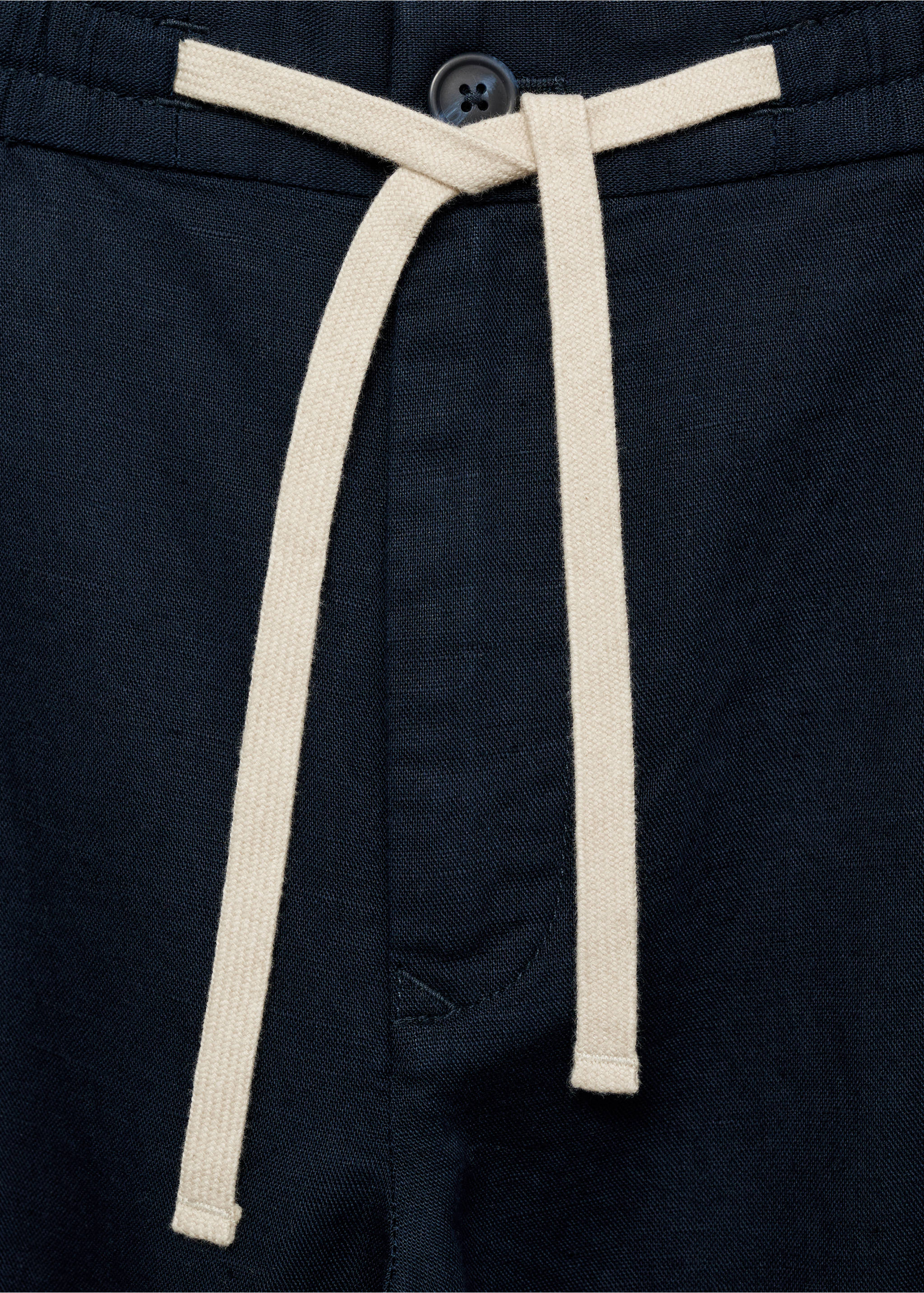 Slim-fit trousers with drawstring - Details of the article 8, Dark Navy. Ref: 17071142-00.