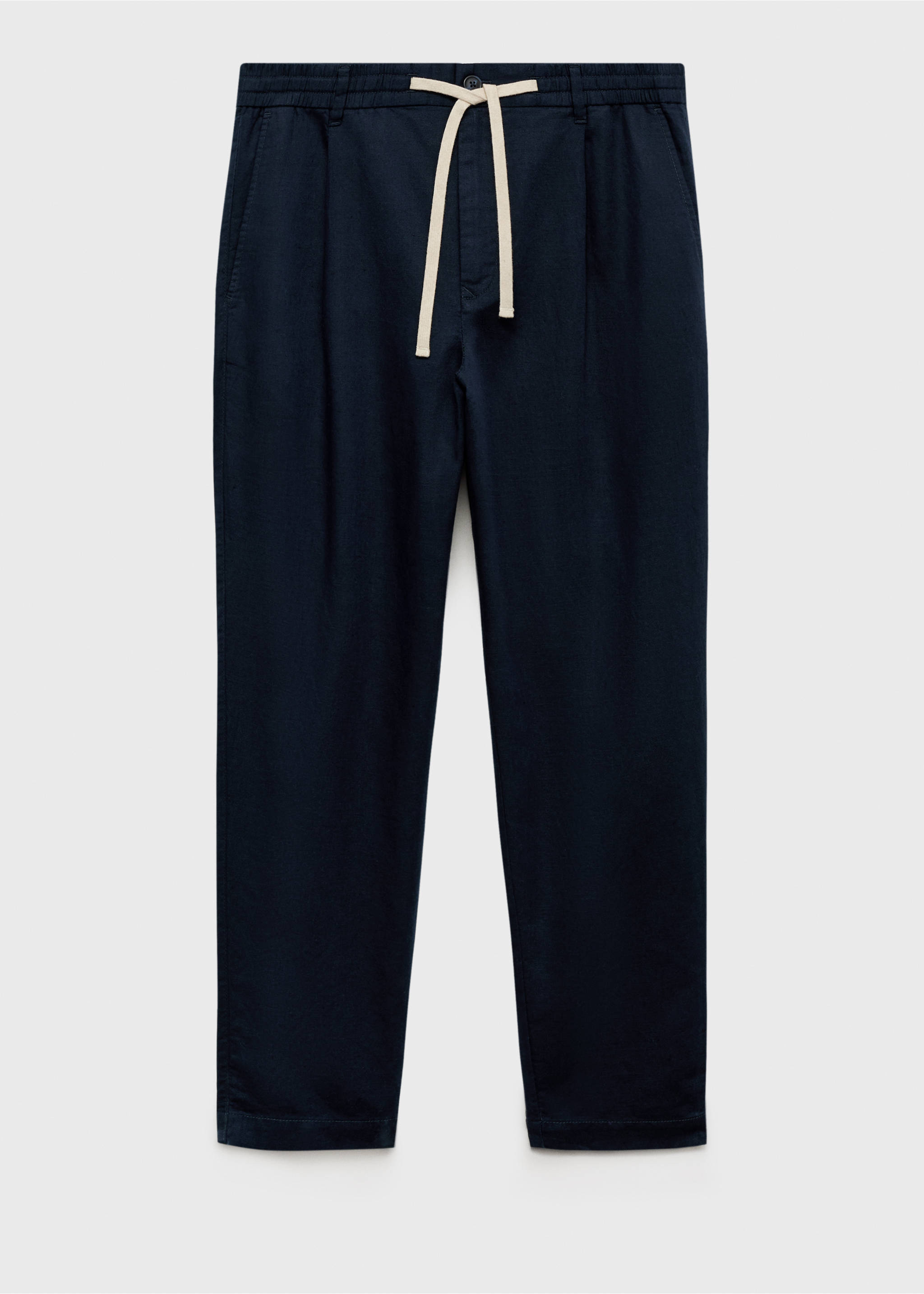 Pantalón slim fit lino cordón - Artículo sin modelo, Azul marino oscuro. Ref: 17071142-00.