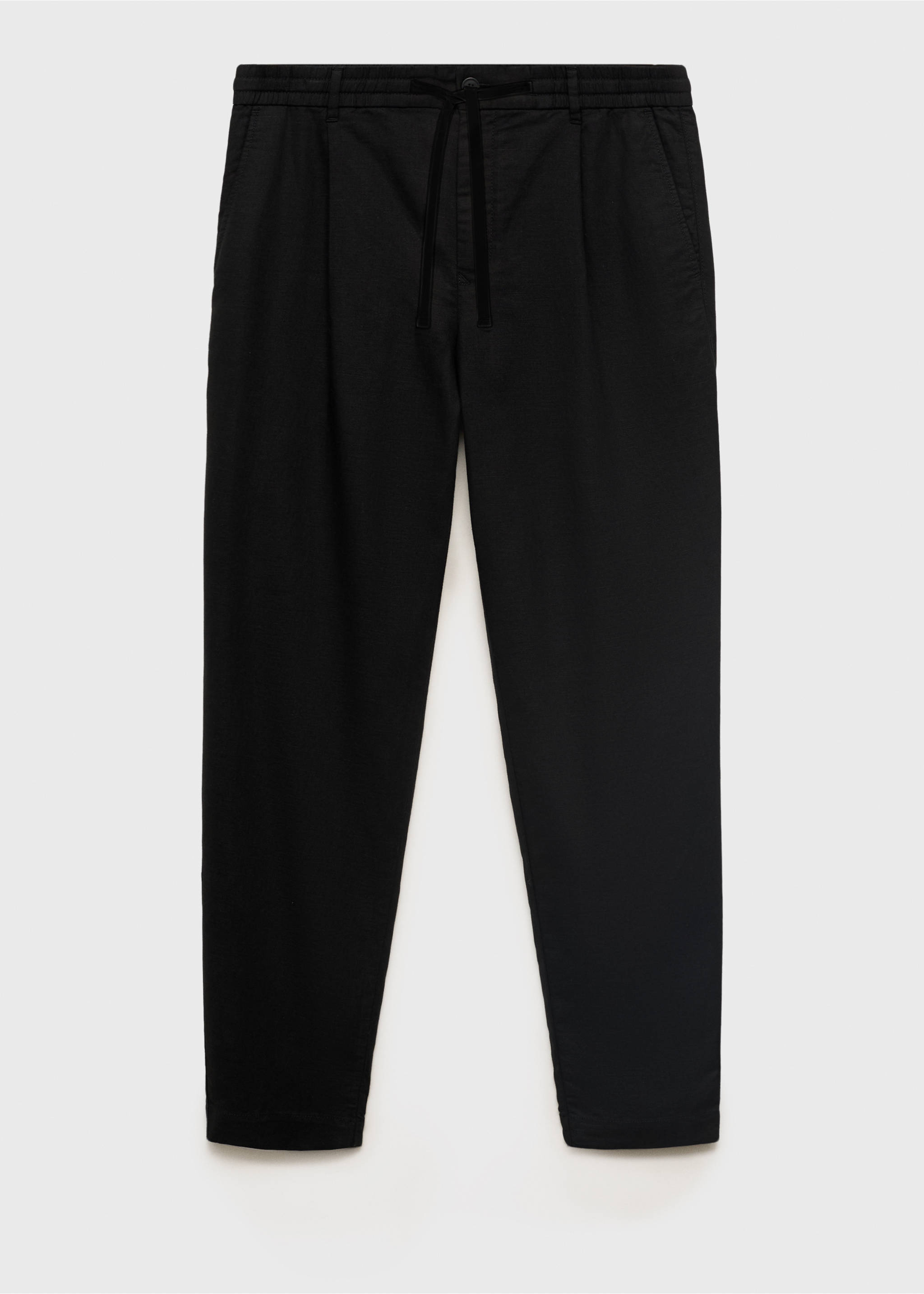 Slim-fit trousers with drawstring - Article without model, Black. Ref: 17071142-00.