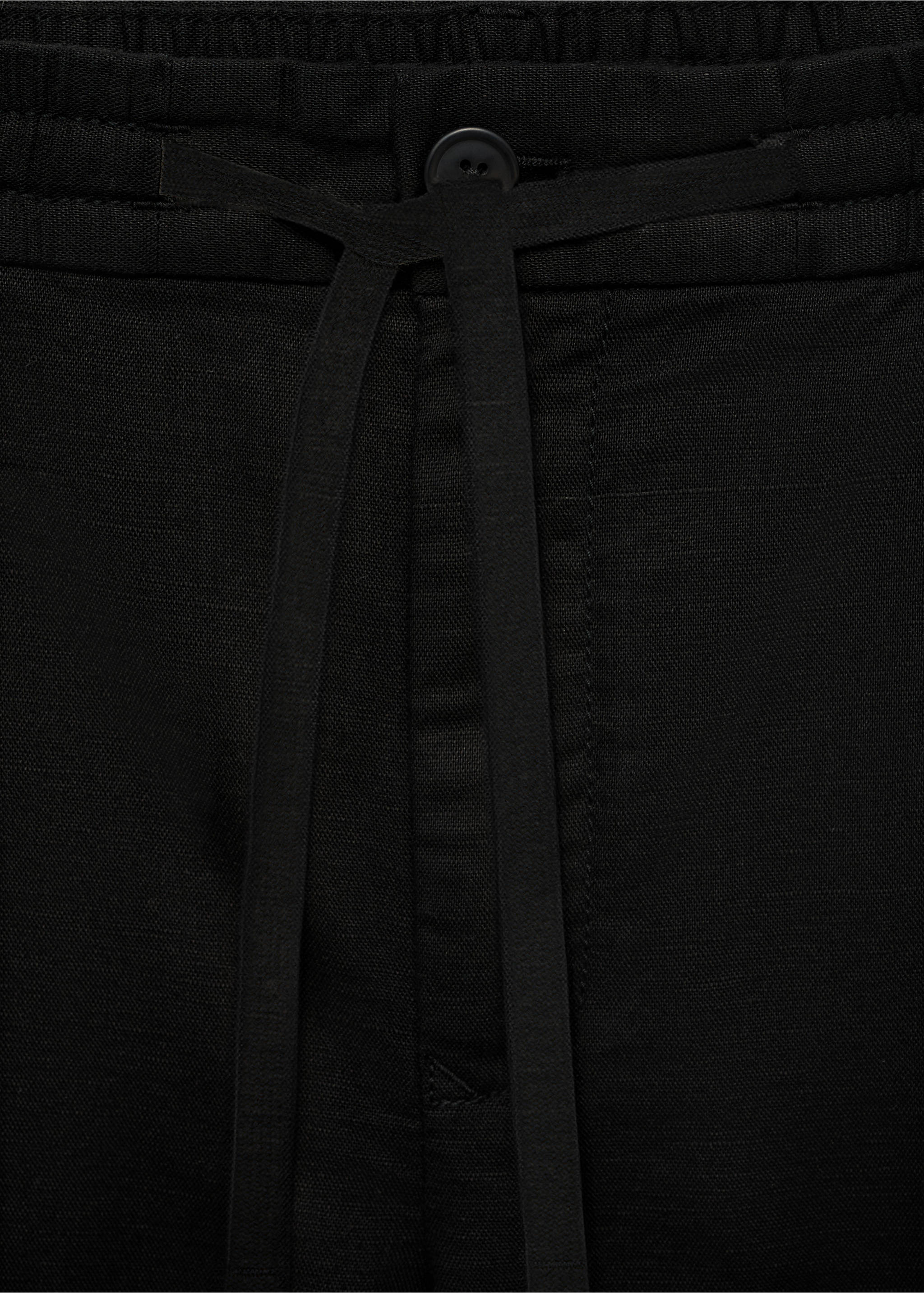 Slim-fit trousers with drawstring - Details of the article 8, Black. Ref: 17071142-00.