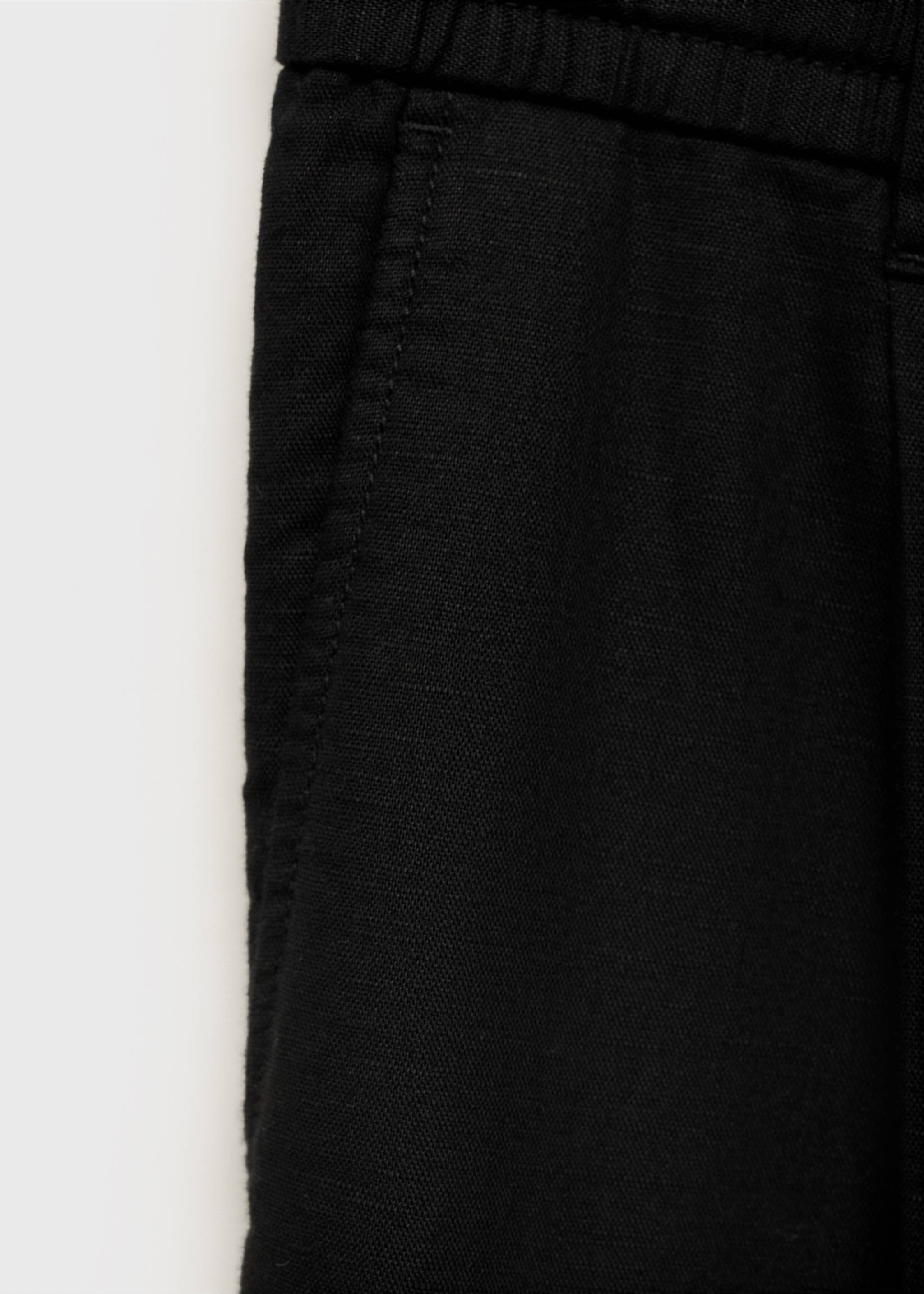 Slim-fit trousers with drawstring - Details of the article 0, Black. Ref: 17071142-00.