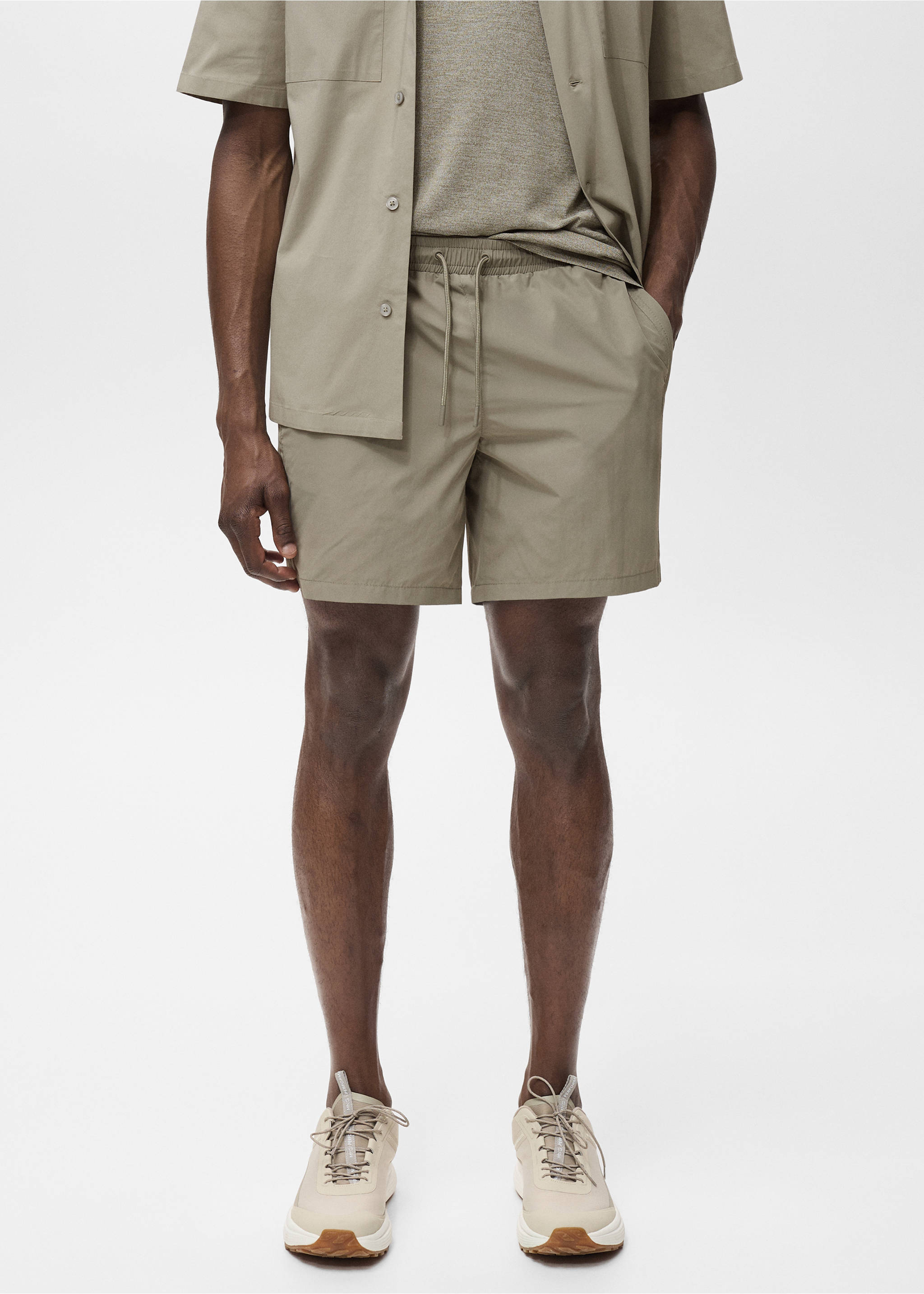 Swimsuit with zip pockets - Medium plane, Khaki. Ref: 17071146-00.