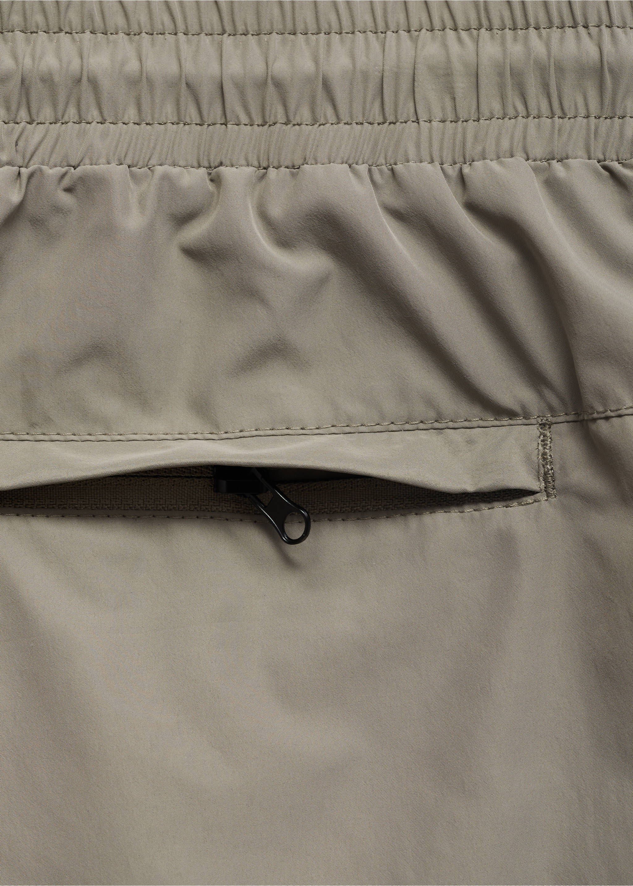 Swimsuit with zip pockets - Details of the article 0, Khaki. Ref: 17071146-00.