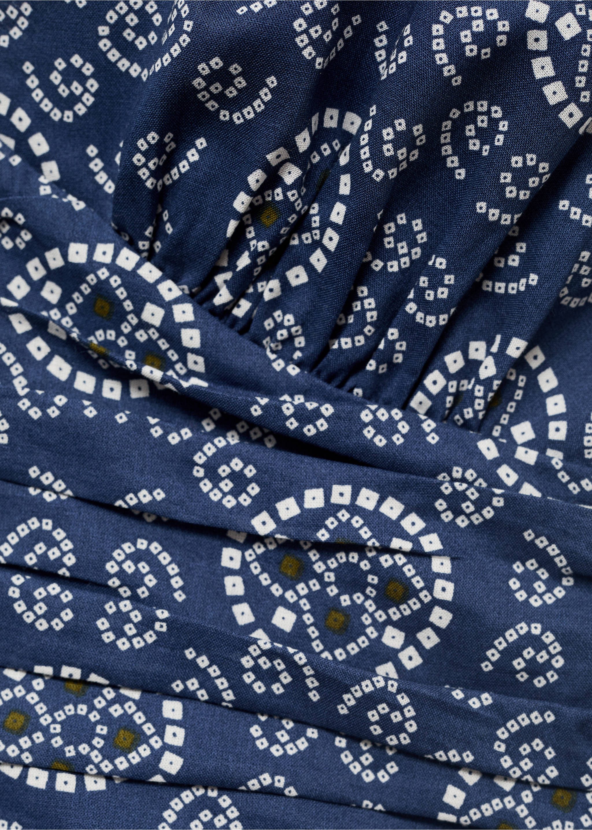 Printed draped dress - Details of the article 8, Navy. Ref: 17071148-00.
