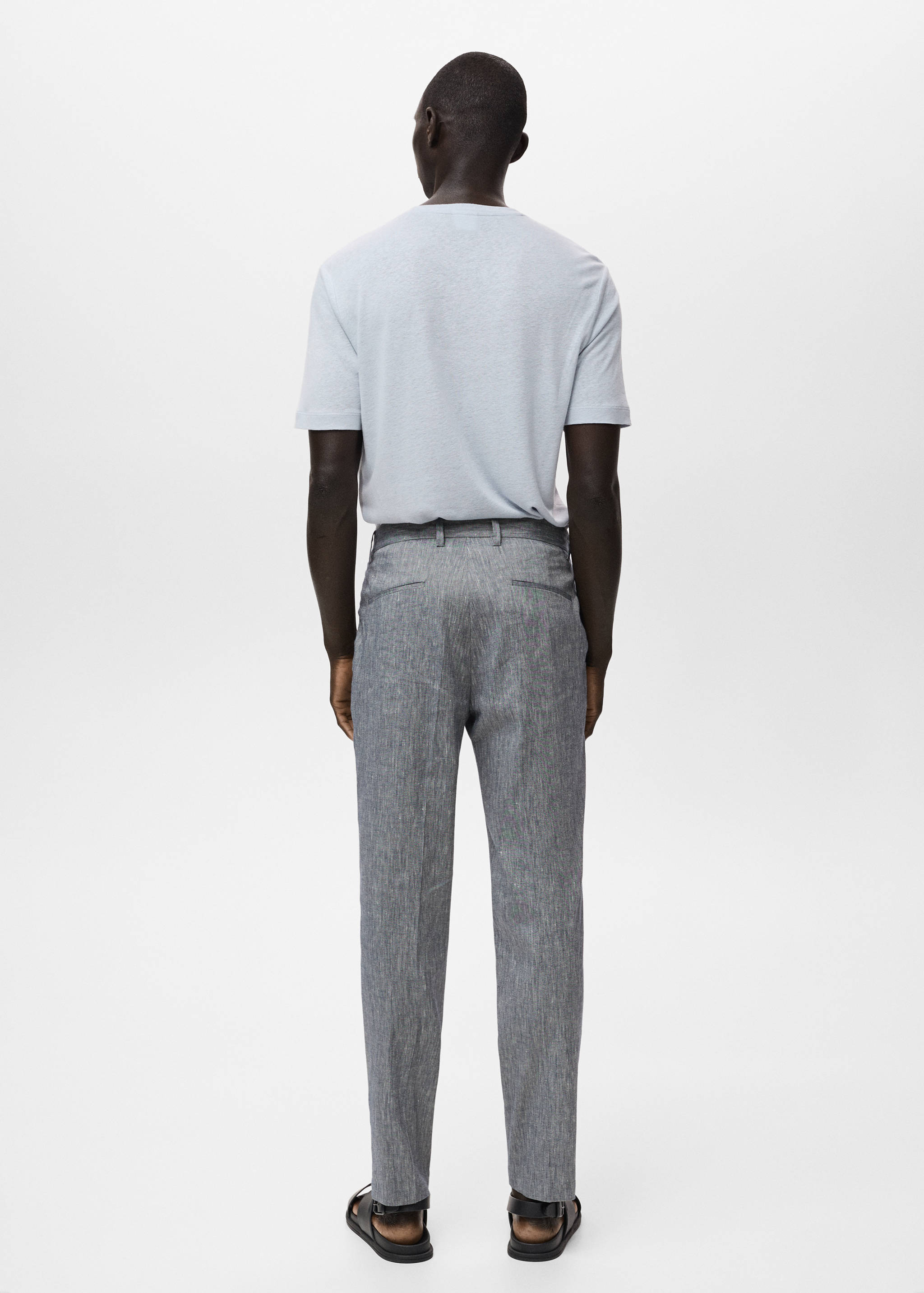 Slim fit linen trousers - Reverse of the article