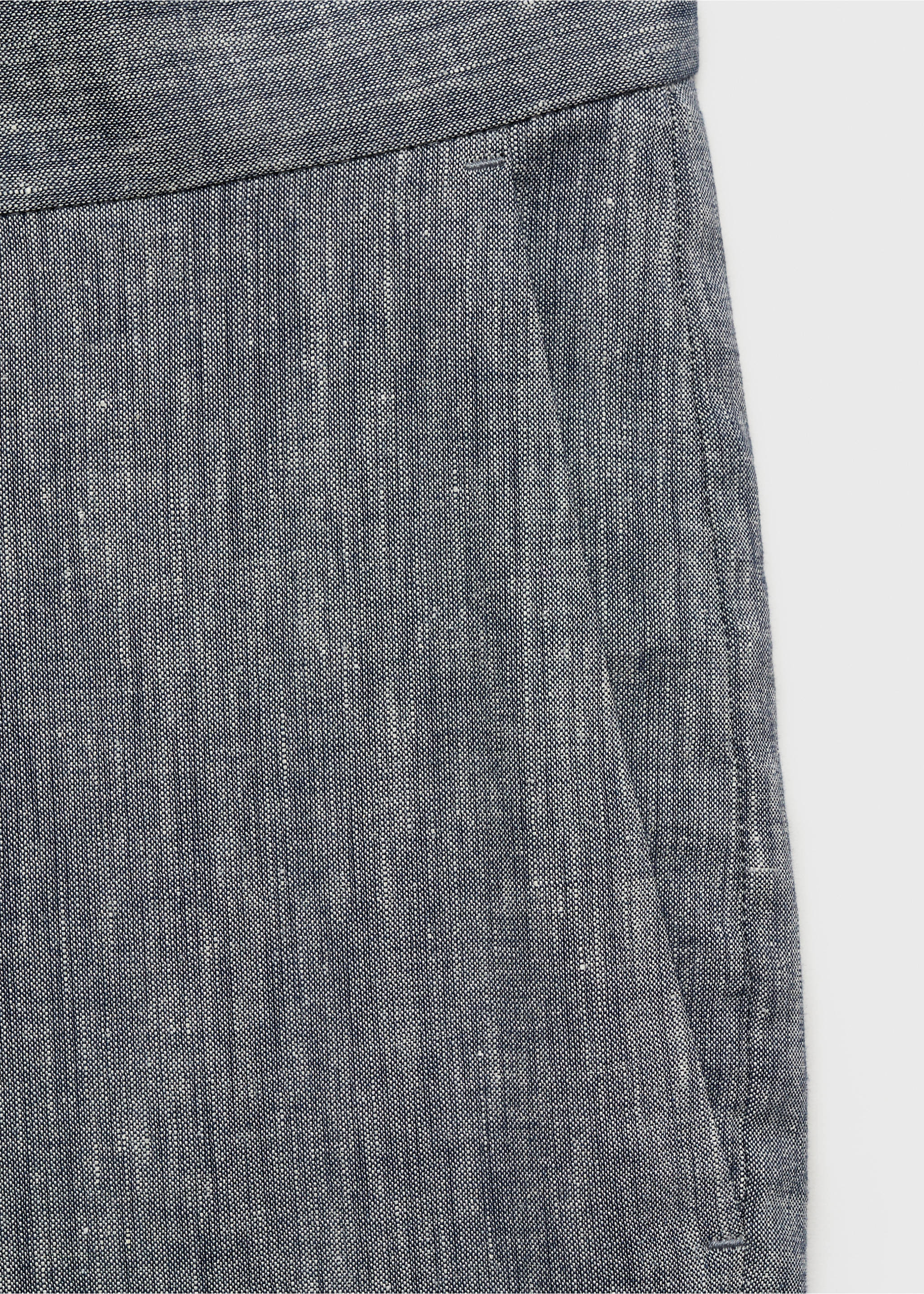 Slim fit linen trousers - Details of the article 8, Navy. Ref: 17071149-00.