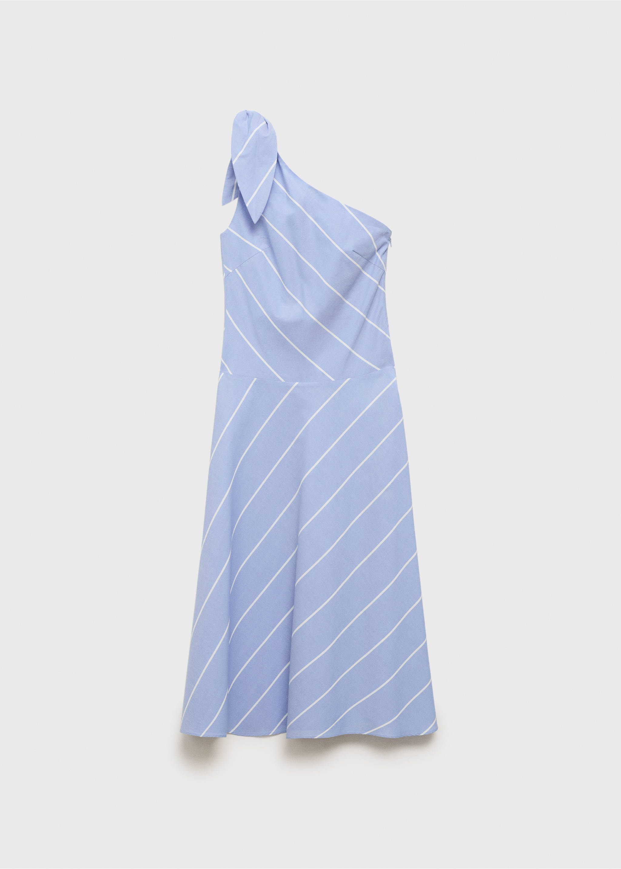 Asymmetrical striped dress with knot - Article without model, Blue. Ref: 17071151-00.