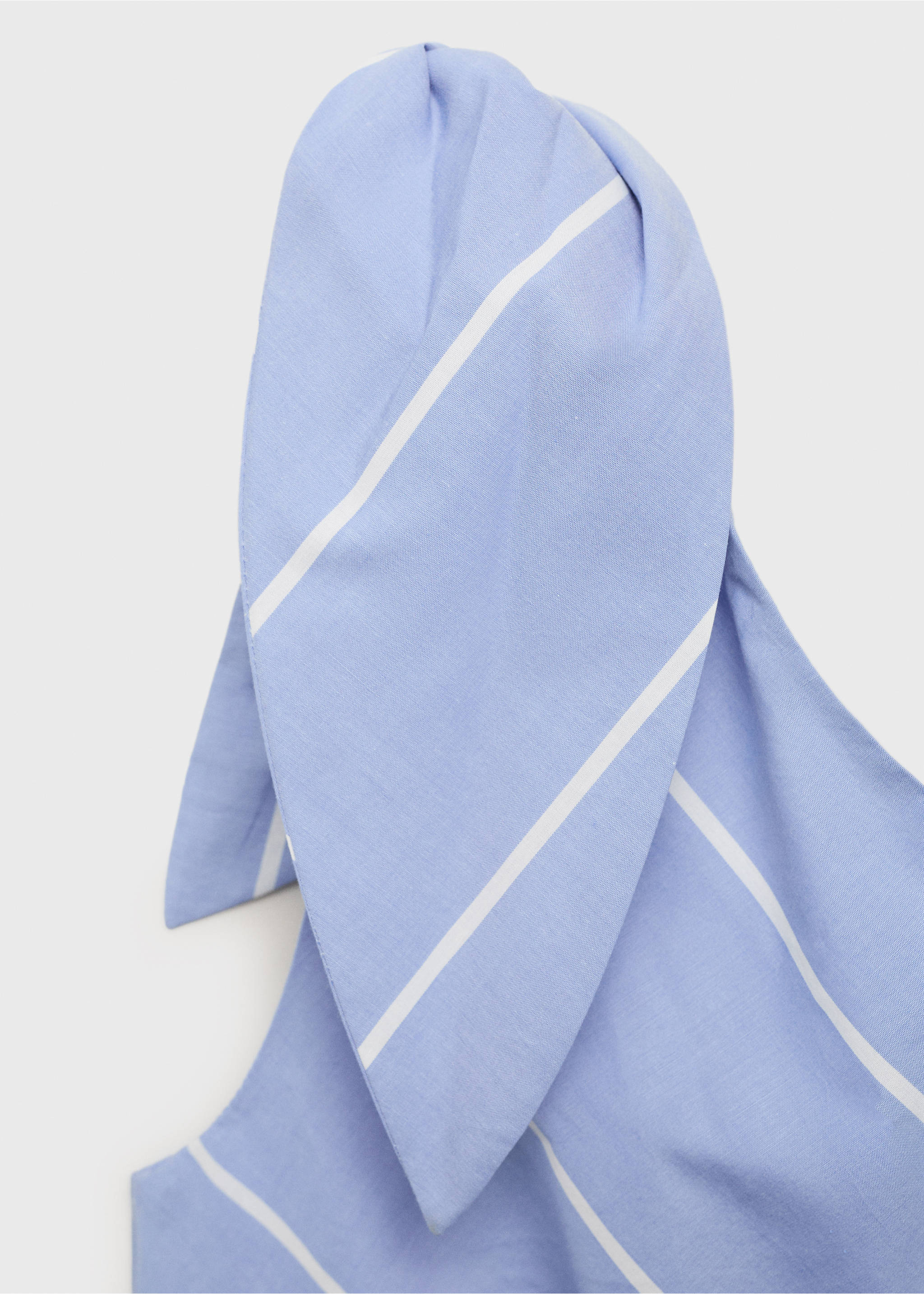 Asymmetrical striped dress with knot - Details of the article 8, Blue. Ref: 17071151-00.