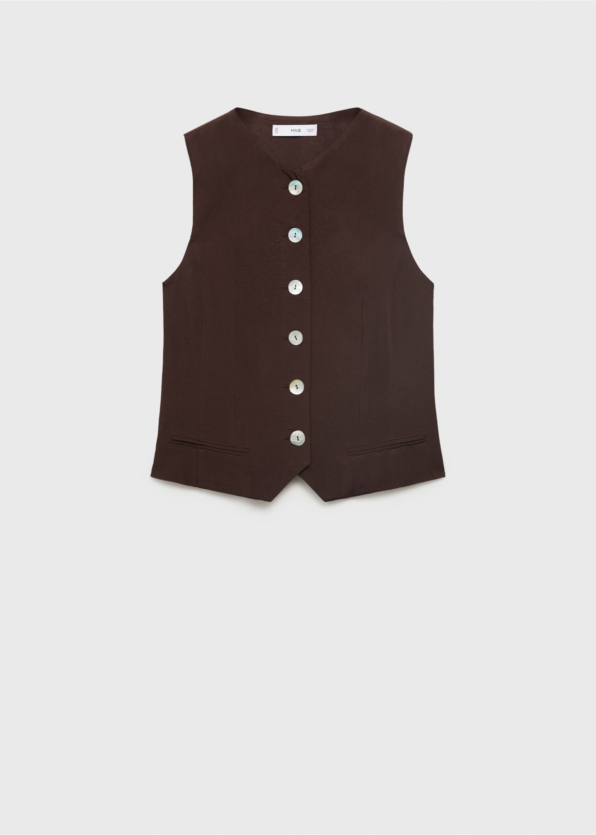 Suit waistcoat with buttons - Article without model, Brown. Ref: 17071152-00.