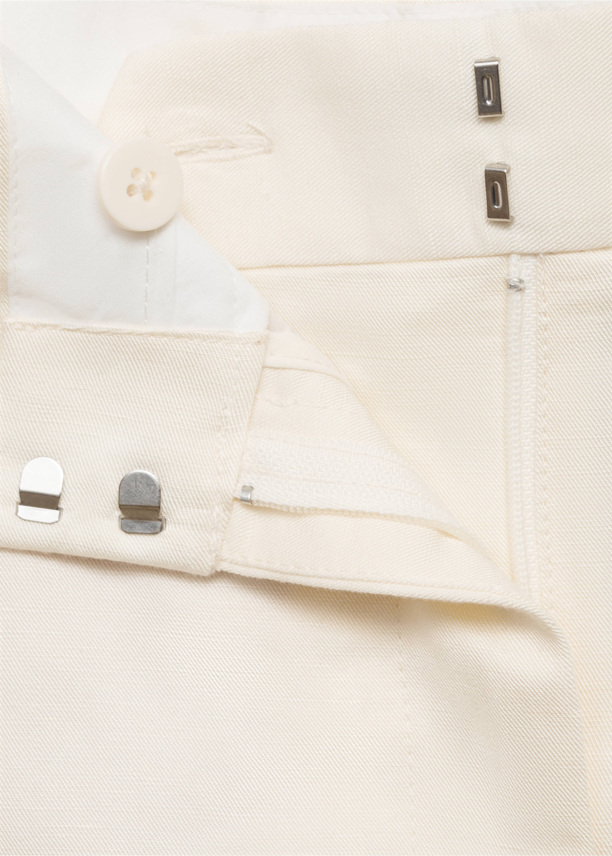 Linen-blend suit bermuda shorts - Details of the article 8, White. Ref: 17071153-00.