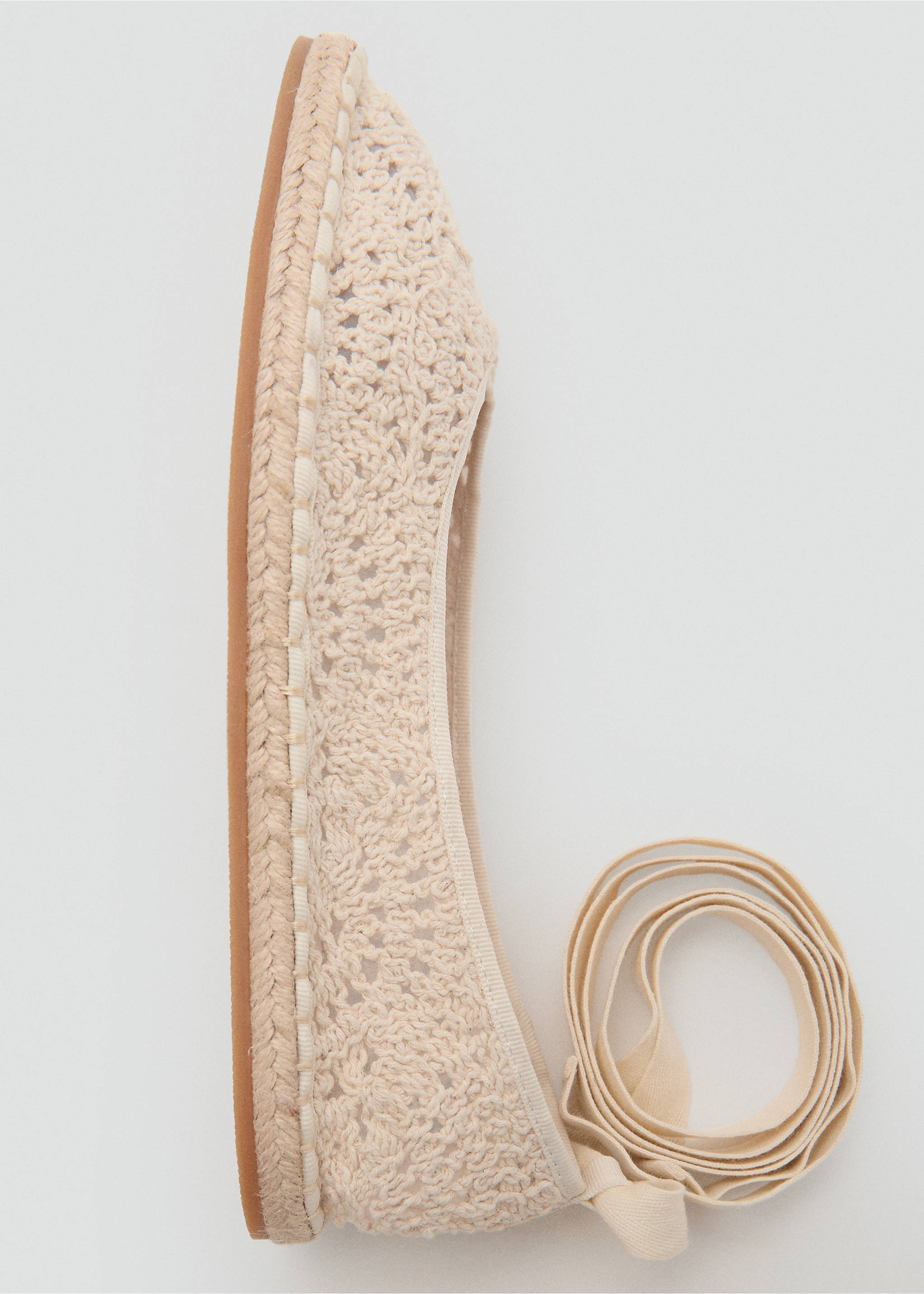 Crochet ballet flats - Details of the article 3, Ecru. Ref: 17071154-00.