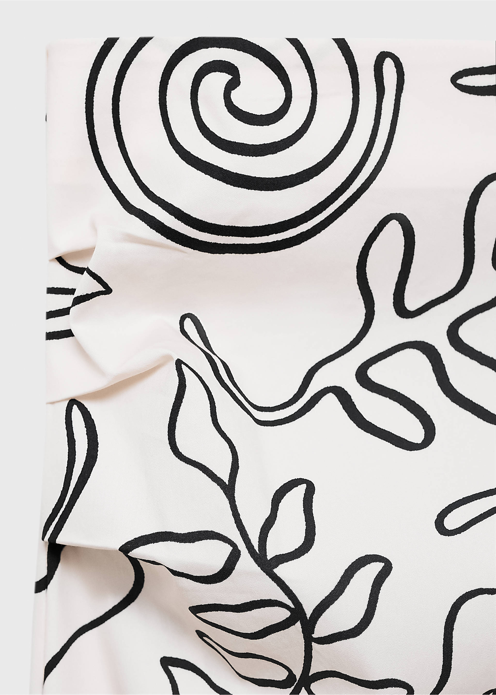 Slit printed long skirt - Details of the article 8, Ecru. Ref: 17071155-00.