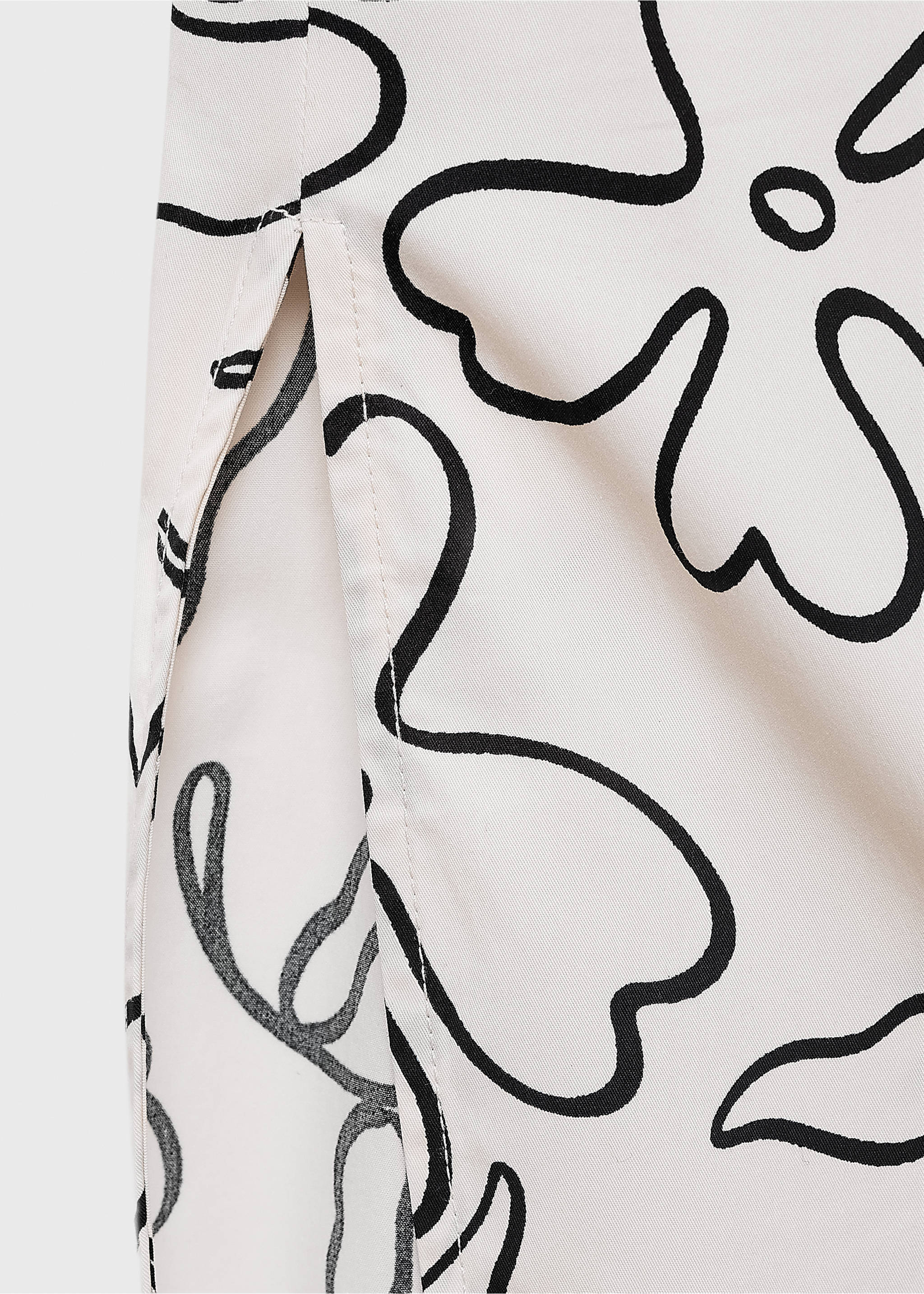 Slit printed long skirt - Details of the article 0, Ecru. Ref: 17071155-00.