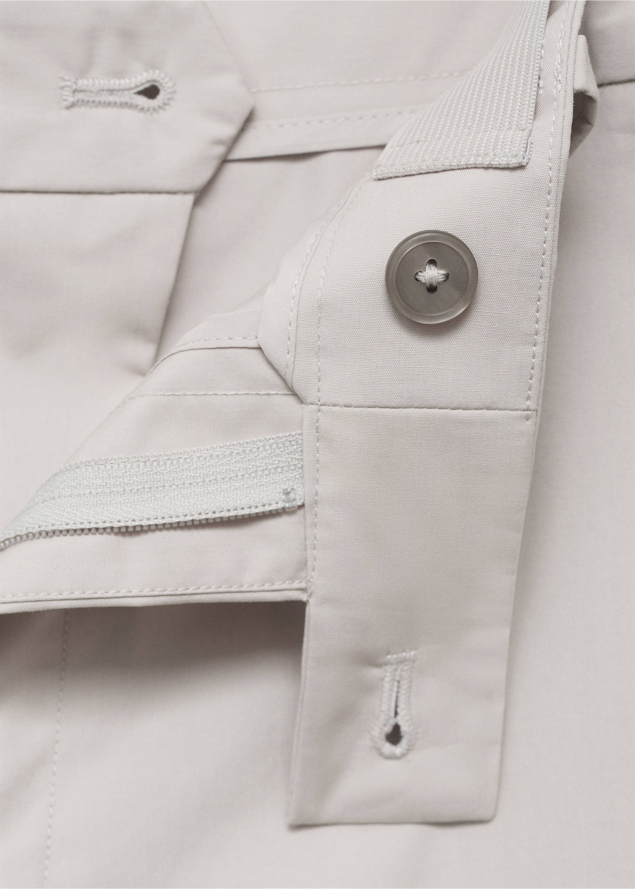 100% slim-fit cotton trousers - Details of the article 8, Ice Grey. Ref: 17071161-00.